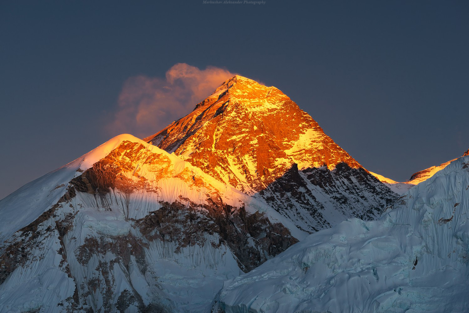 непал, горы, эверест, гималаи, закат, пейзаж, Меркушев Александр