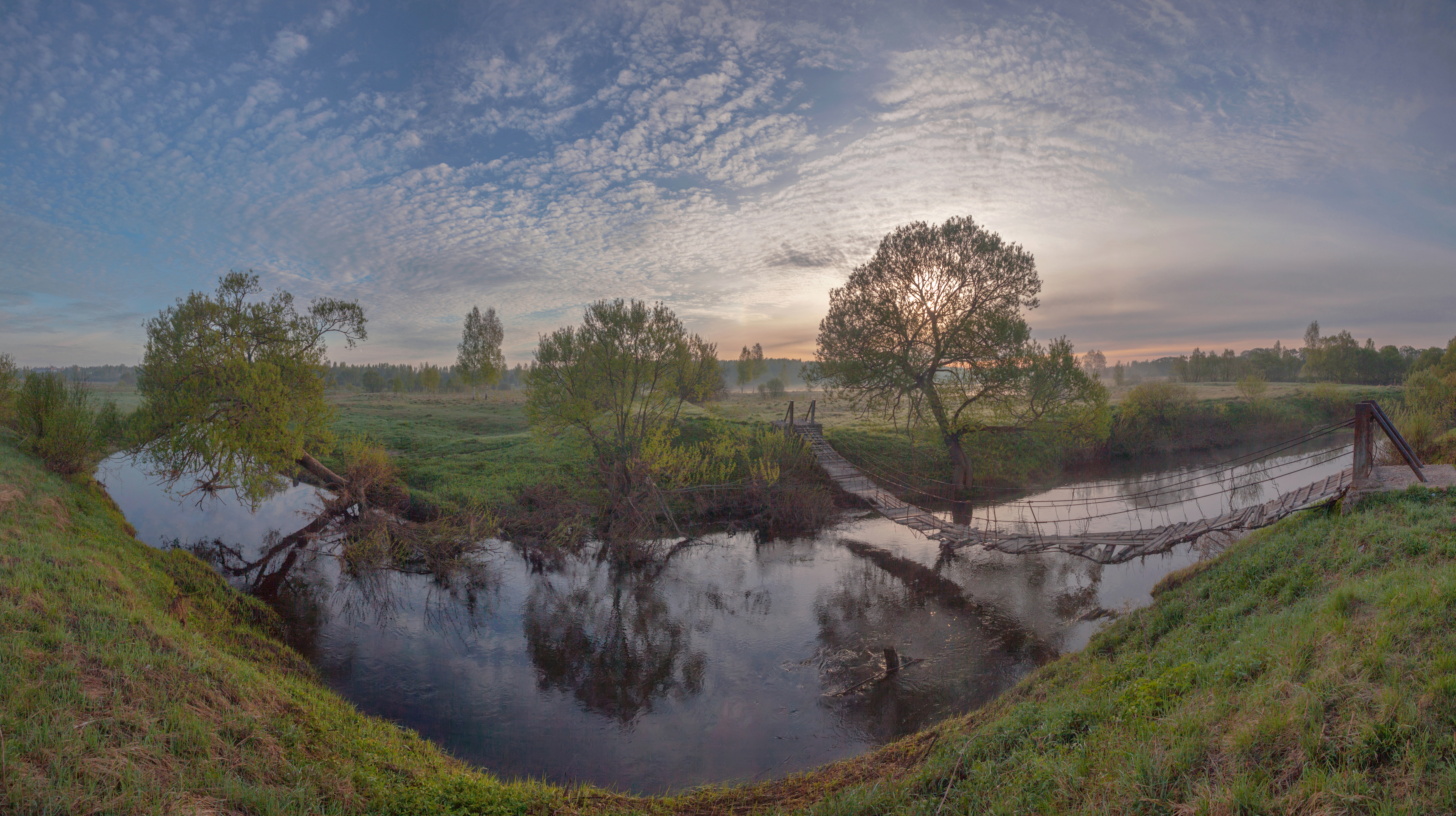 весна, река, мостик, Свистков Александр