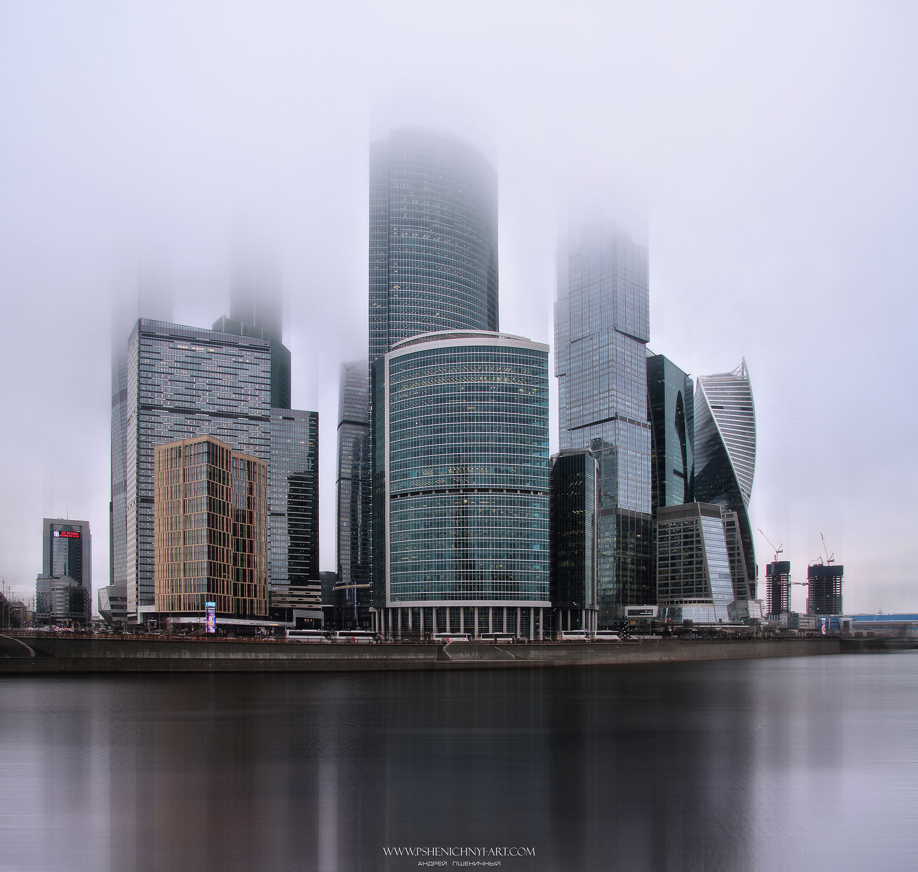архитектура, москва, туман, городской пейзаж, москва-сити, отражение, Пшеничный Андрей