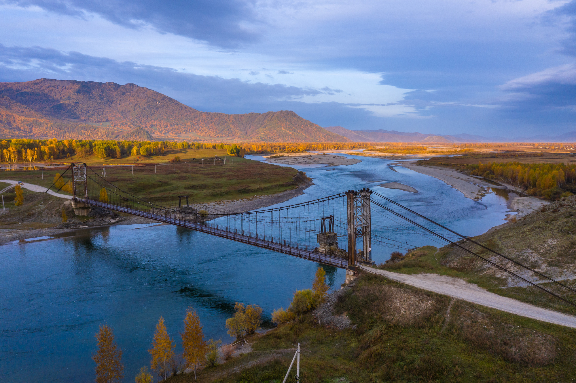 алтай, осень, горы, мост, река, altay, autumn, mountains, bridge, river, Баландин Дмитрий