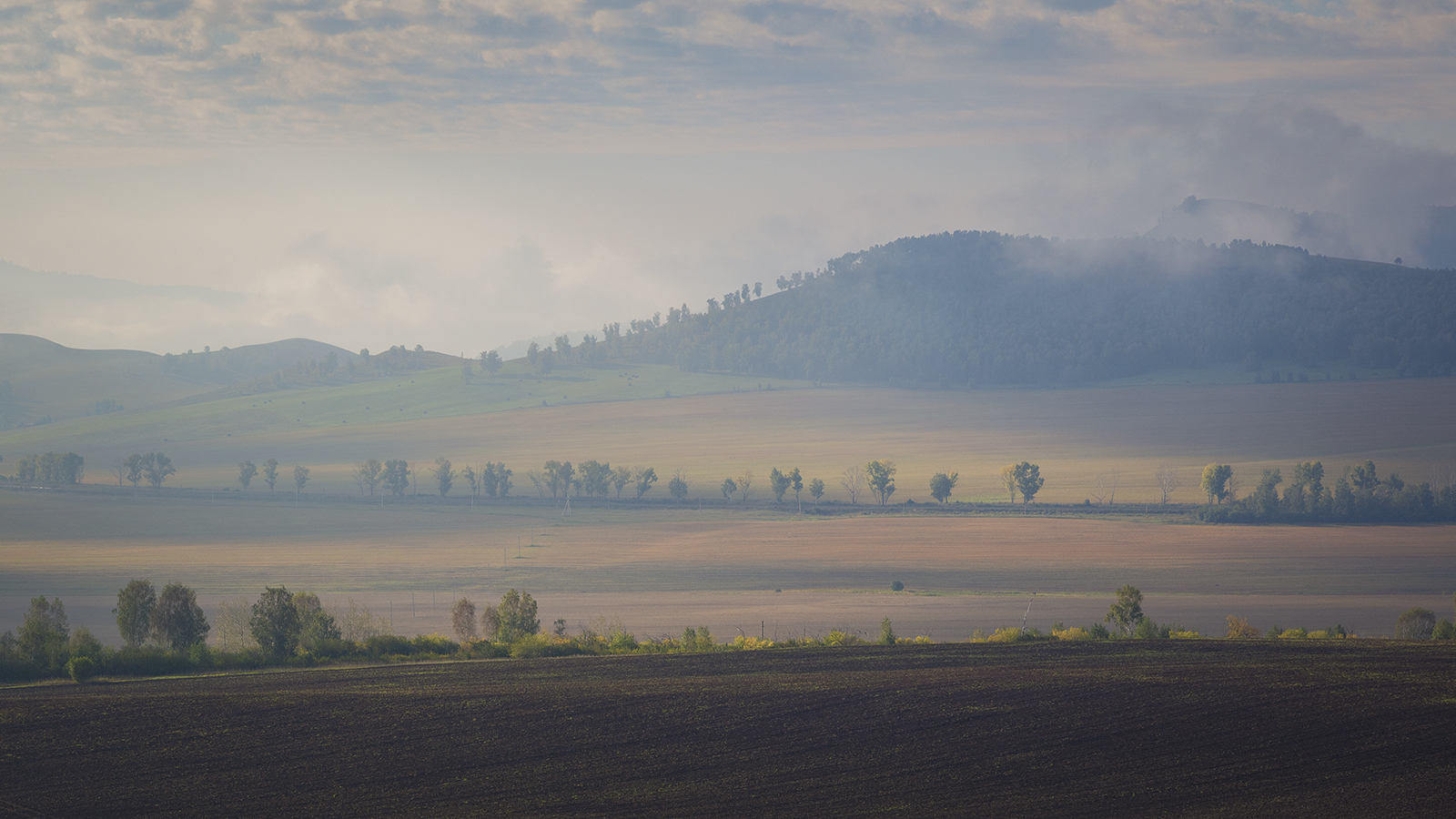 осень, хакасия, пейзаж, утро, природа, туман, облака,, Сергей Шульга