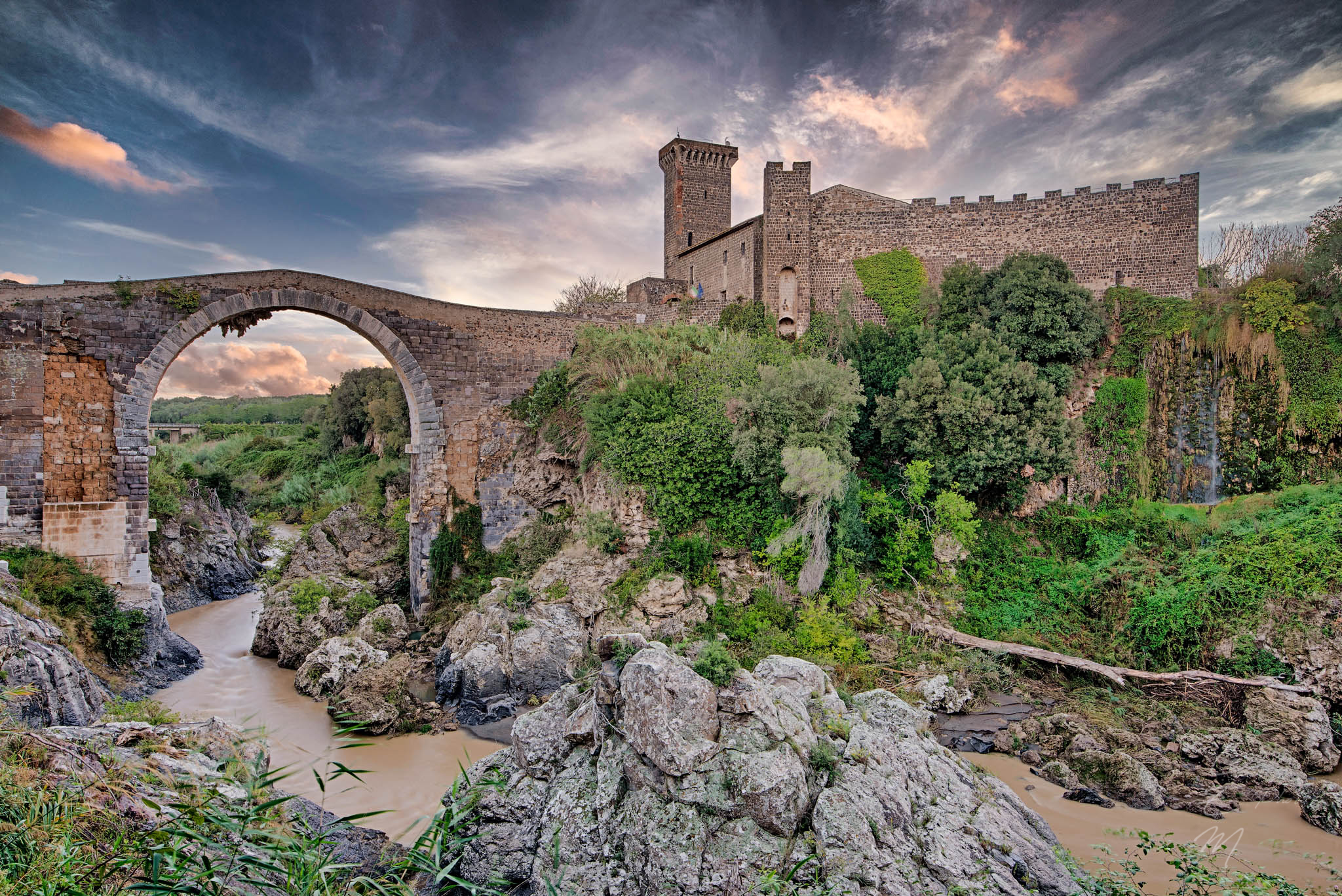 Vulci, castle, river, clouds, viterbo, Enrico Luzi