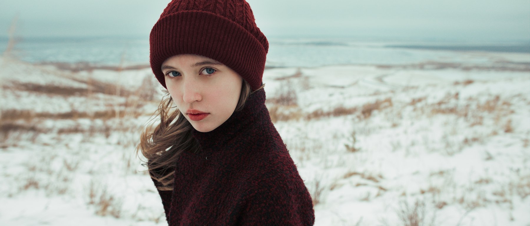 girl, nature, autumn, fall, snow, november, russia, Роман Филиппов