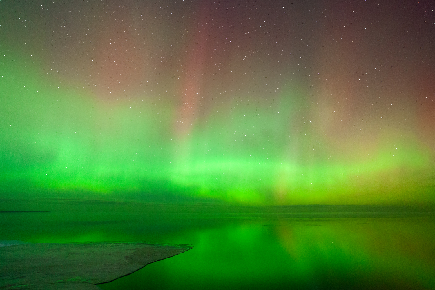 polar lights, night, aurora borealis, spring, russia, Медведникова Мария