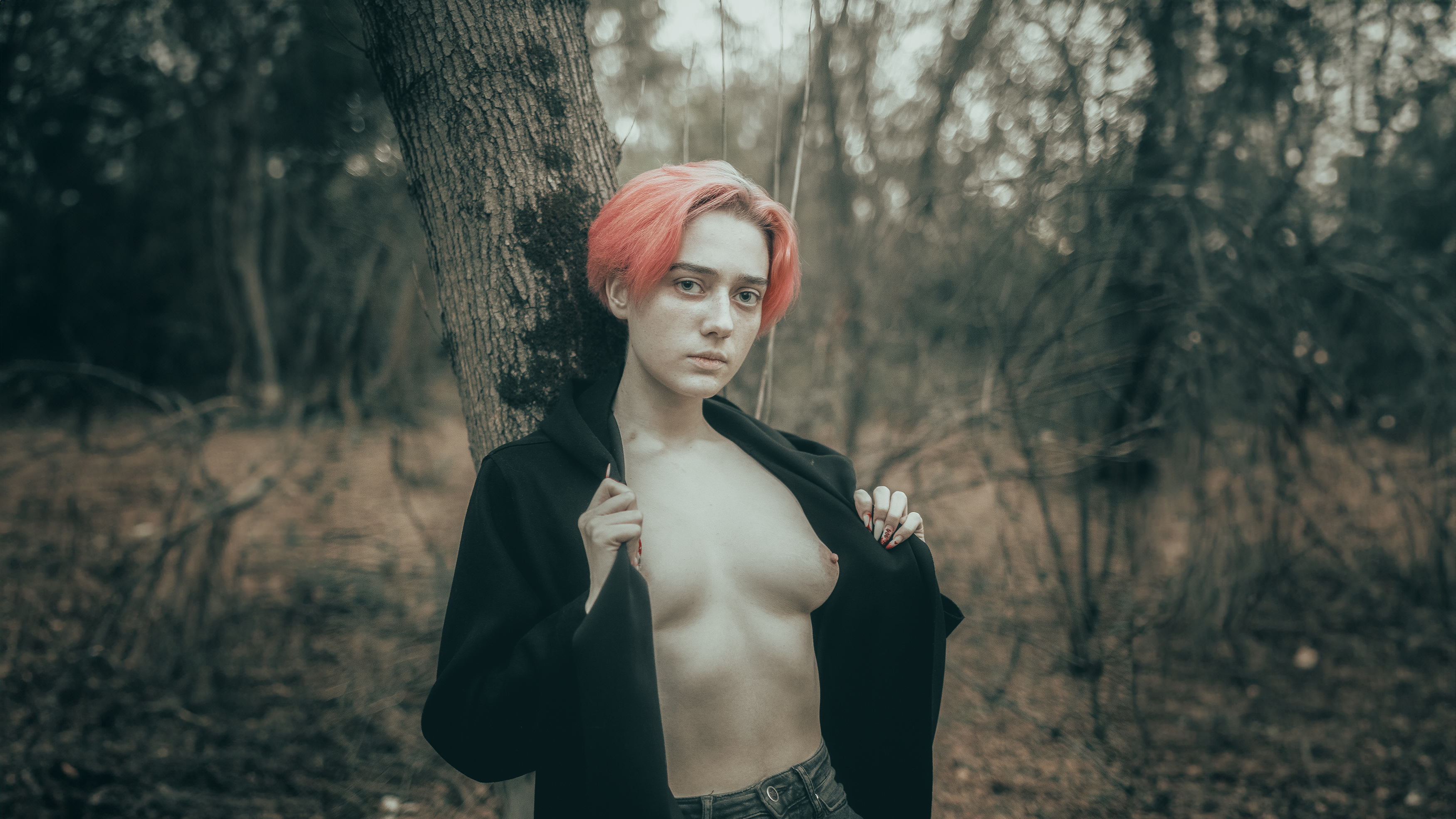 girl, forest, topless, naked, nude, девушка, портрет, ню, артню, nu, Roosso alex