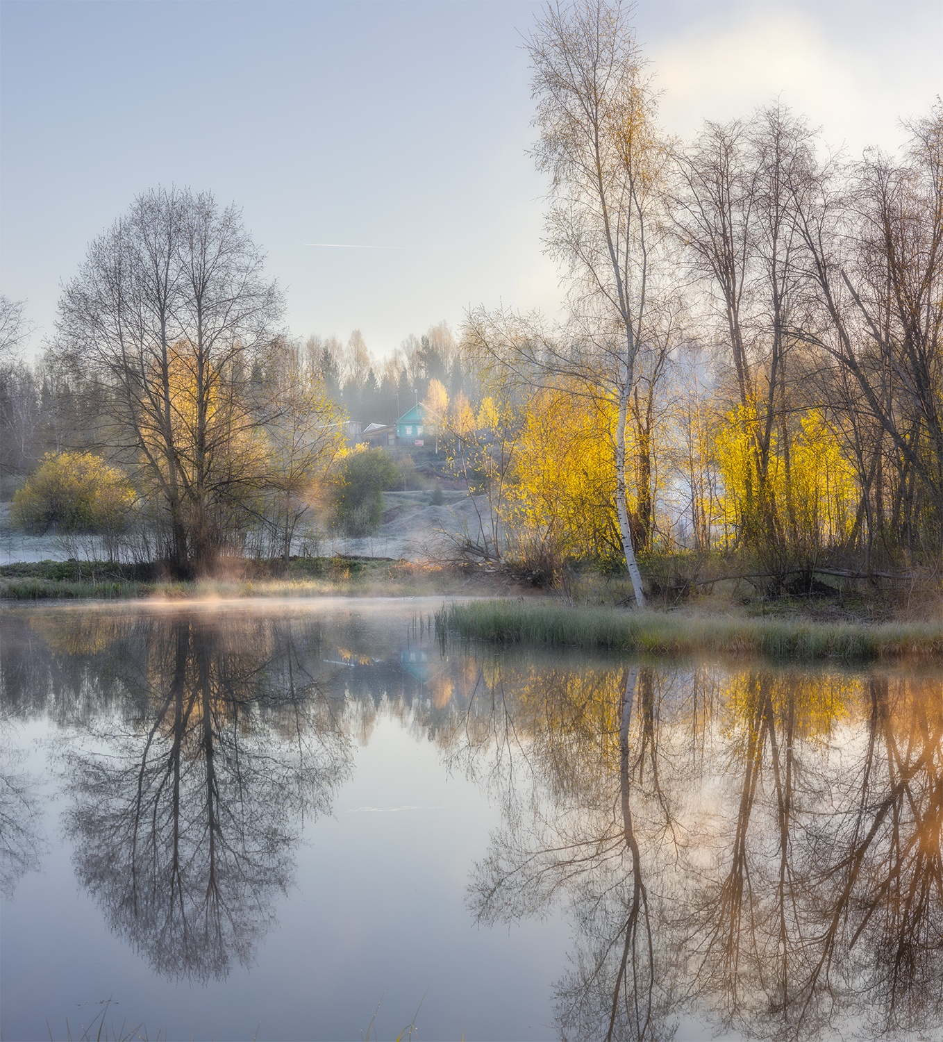 утро рассвет май весна вода деревня, Сергей Буторин