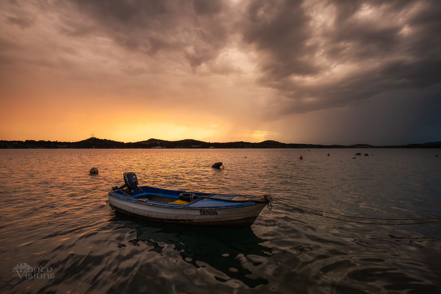 sunset,sky,landscape,boat,sea,croatia,dark,seascape,clouds,, Photo Visions