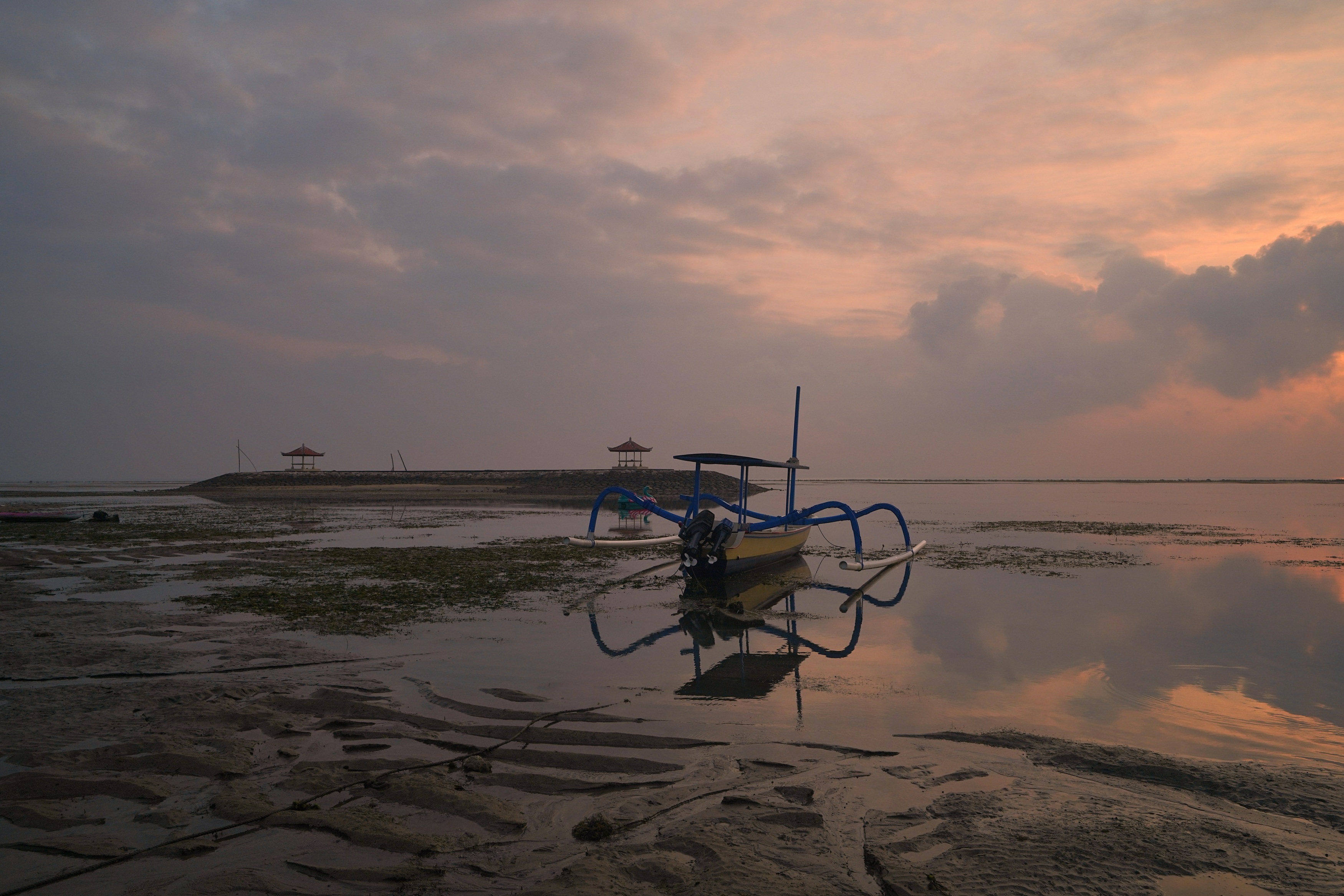 sunrise, sunrise, shore, sea, ocean, sky, horizon, boat, color, light, reflection, landscape, nature, morning, bright,  Сергей Андреевич