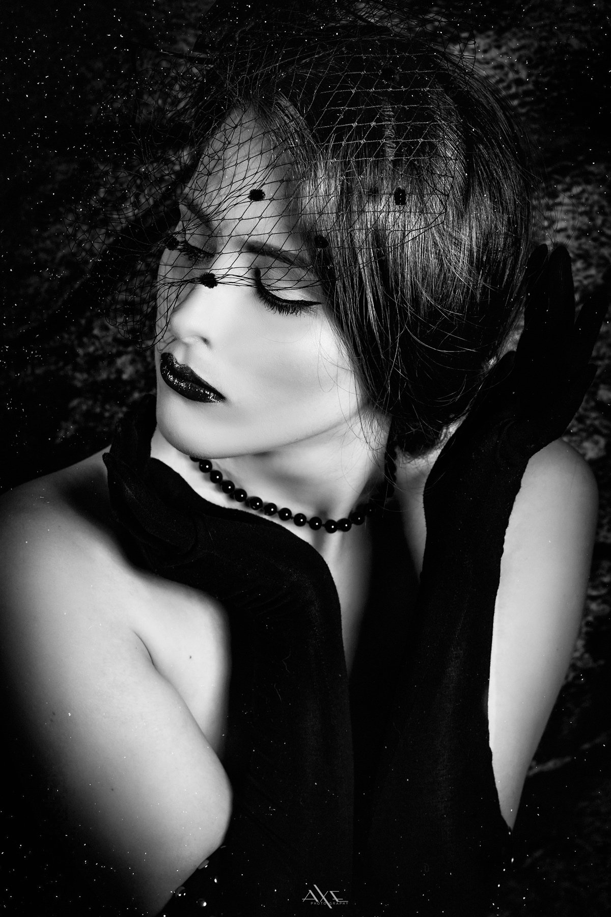 Black and white, Mood, Portrait, Veil, Woman, Руслан Болгов (Axe)
