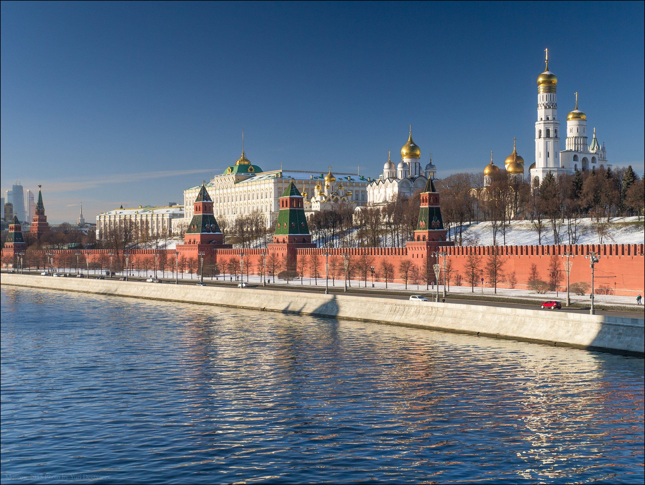 Город, Зима, Кремль, Москва, Набережная, Небо, Река, Россия, Солнечно, Юрий Дегтярёв