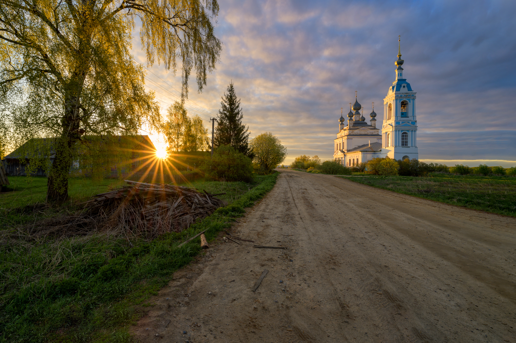 утро, весна, храм, природа, село, деревня, савинское, церковь, россия, православие, восход, Ракичевич Томислав