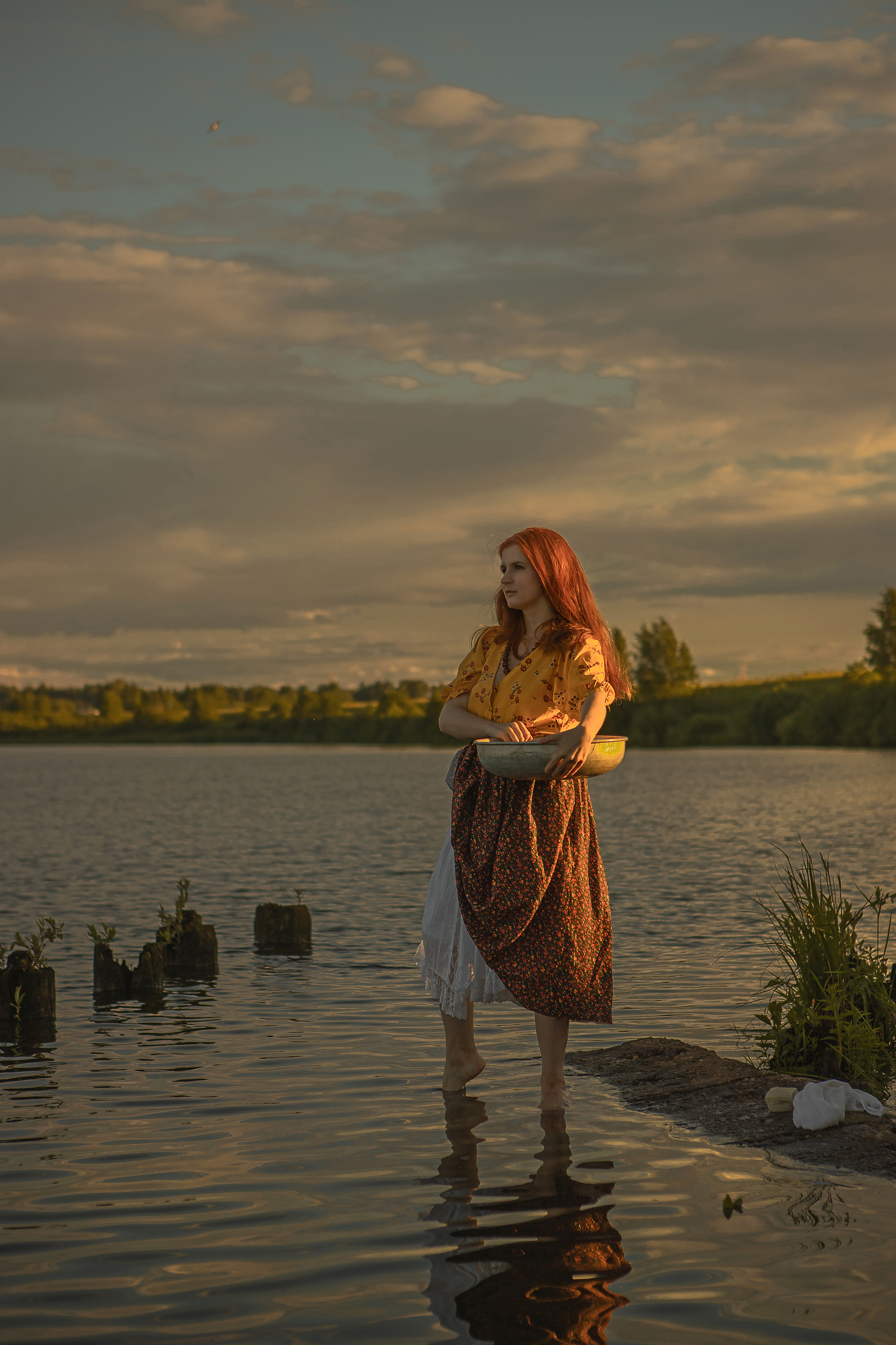 река девушка красота любовь природа искусство фотография покой радость лодка облака вода небо, Шепелева Татьяна
