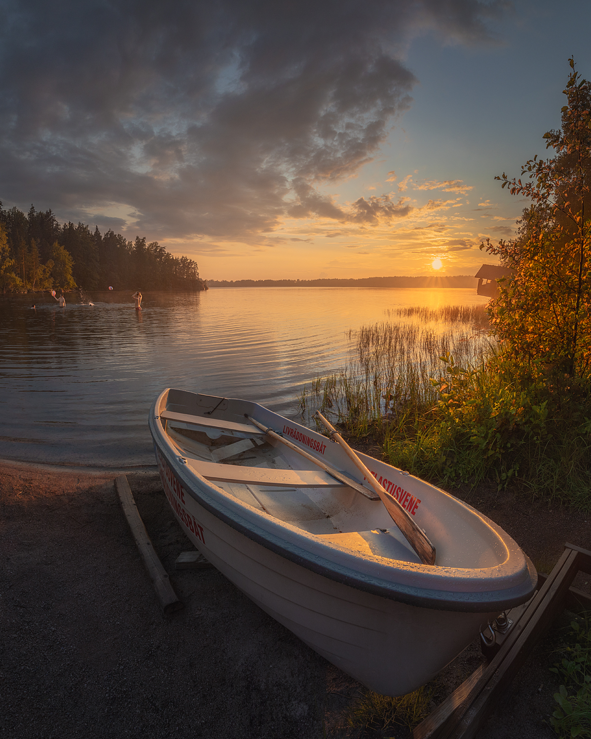 лодка, закат, пейзаж, лето, финляндия, Andrey Ovdienko