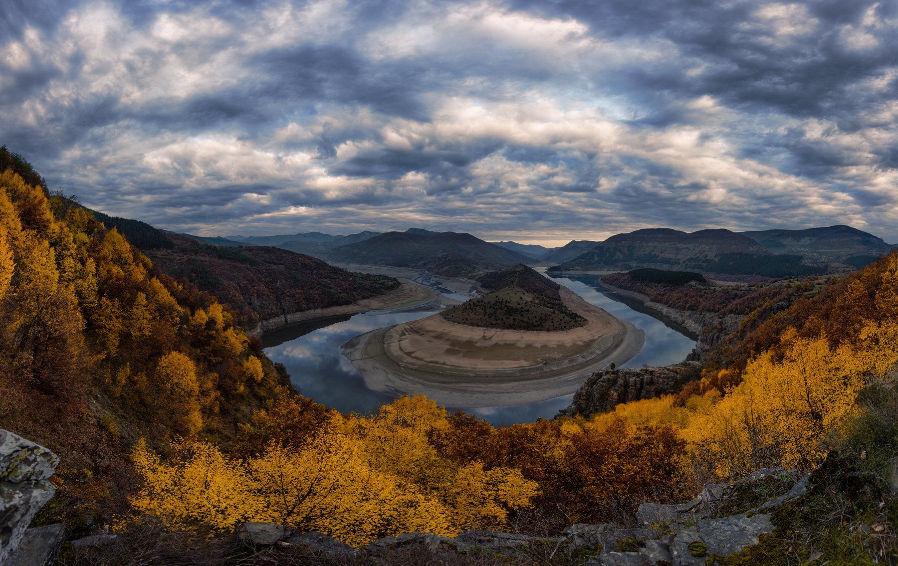 landscape, nature, meander, sky, bulgaria, autumn, river, sunrise, Руслан Асанов