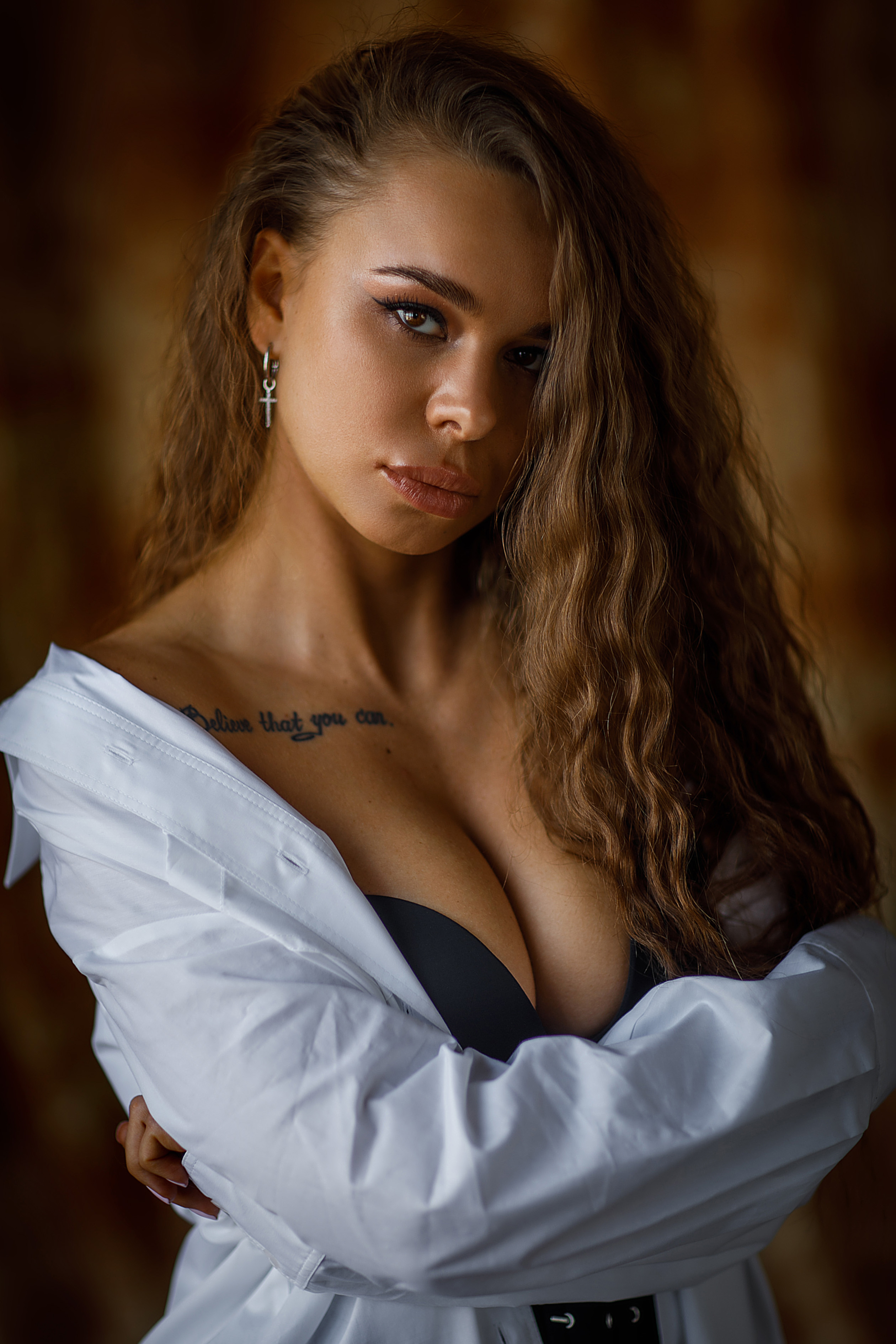 портрет девушка студия красота белье грудь, Михаил Герасимов