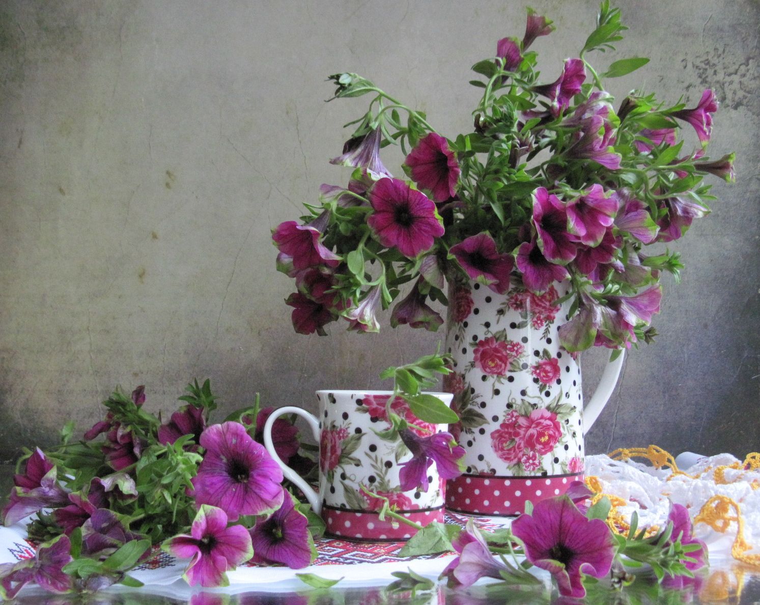 цветы, букет, петуния, Наталия Тихомирова