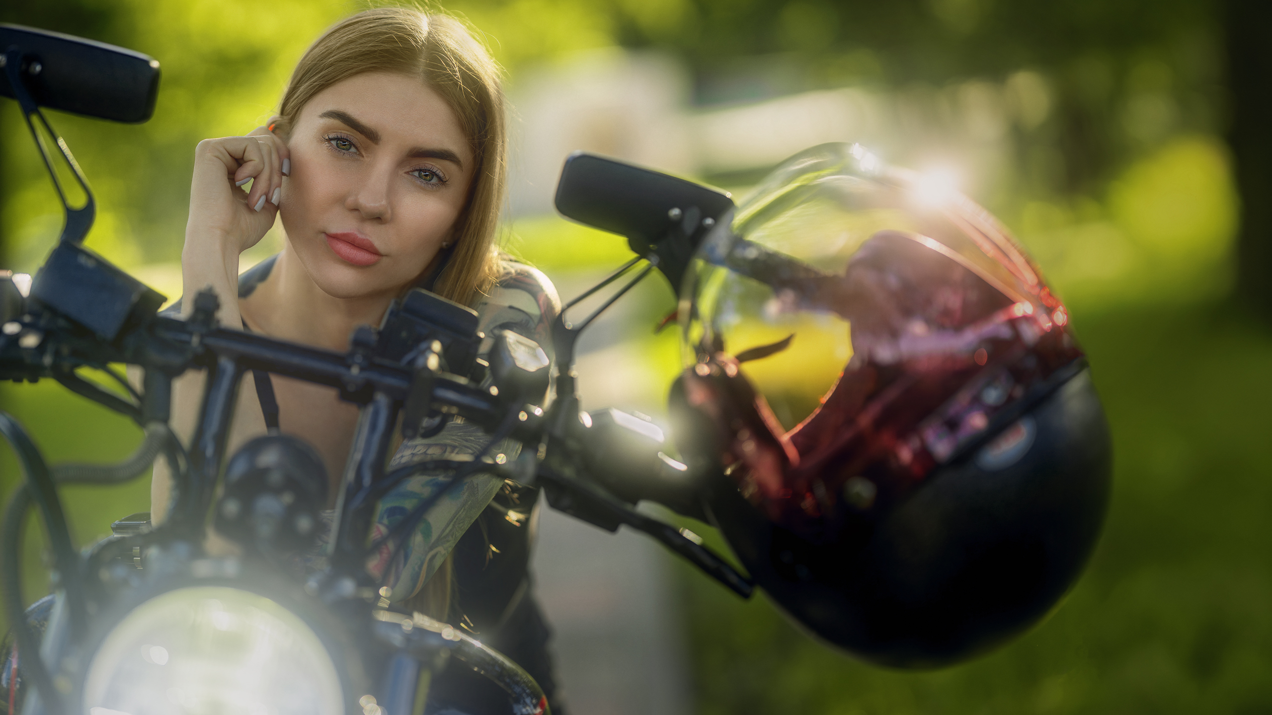 портрет девушка  красота нежность взгляд лето мотоцикл взгляд образ стиль, Юрий Захаров