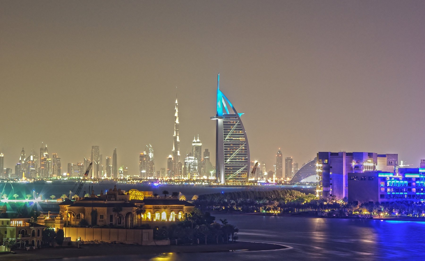 City, Cityscape, Dubai, Long exposure, Night, Jacek