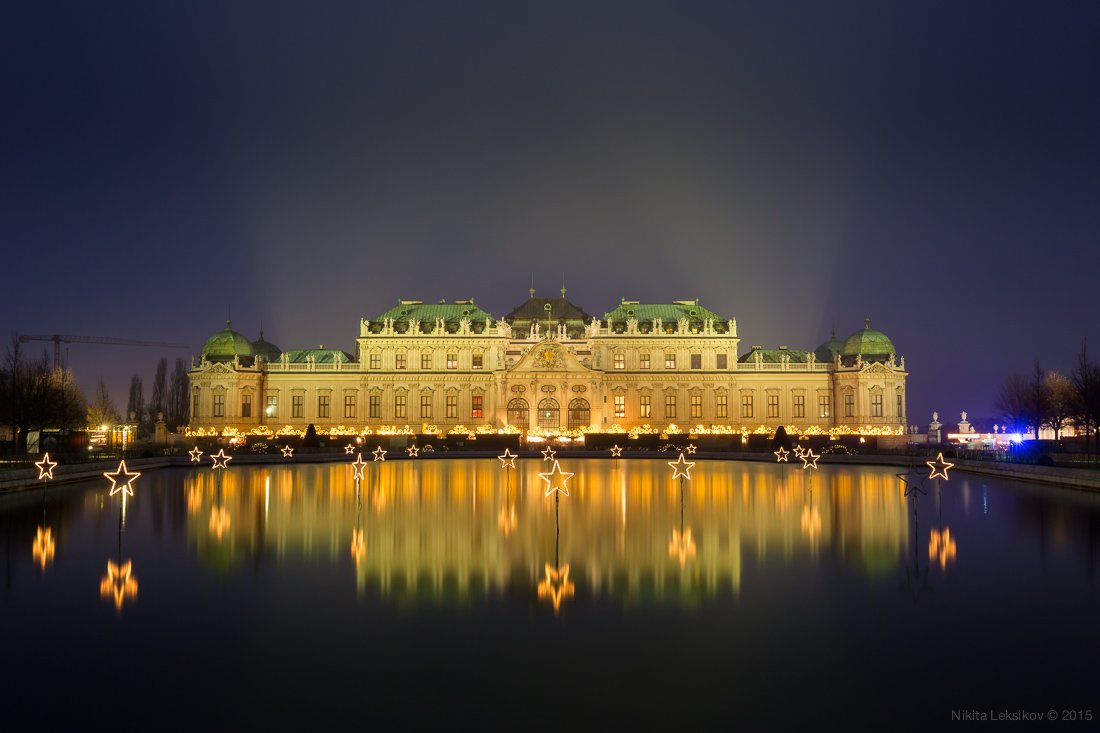 vienna, austria, belvedere, palace, christmas, reflection, Nikita