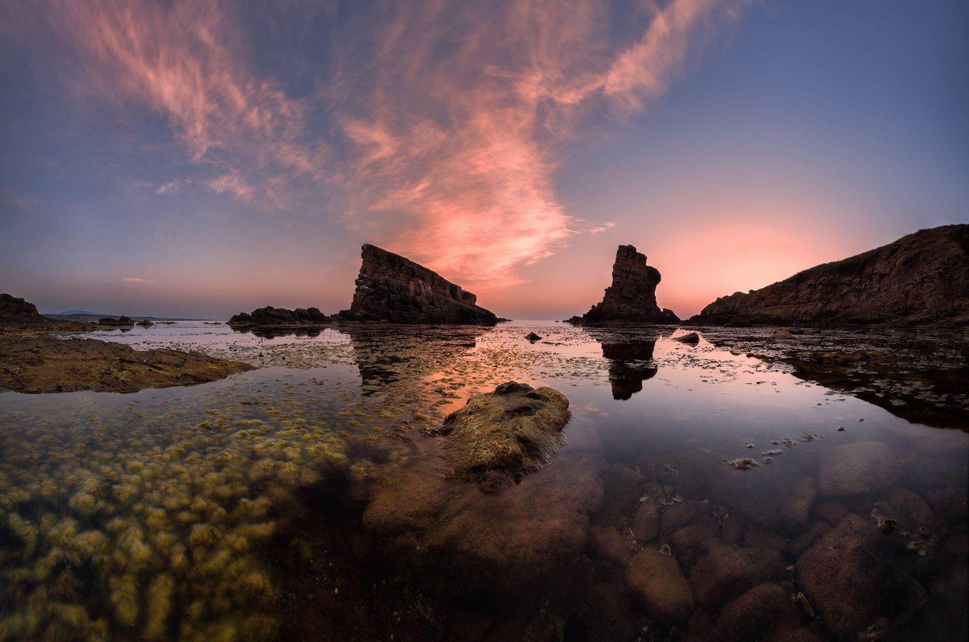 sea, rocks, landscape, morning, sunrise, bulgaria, two ships, Руслан Асанов