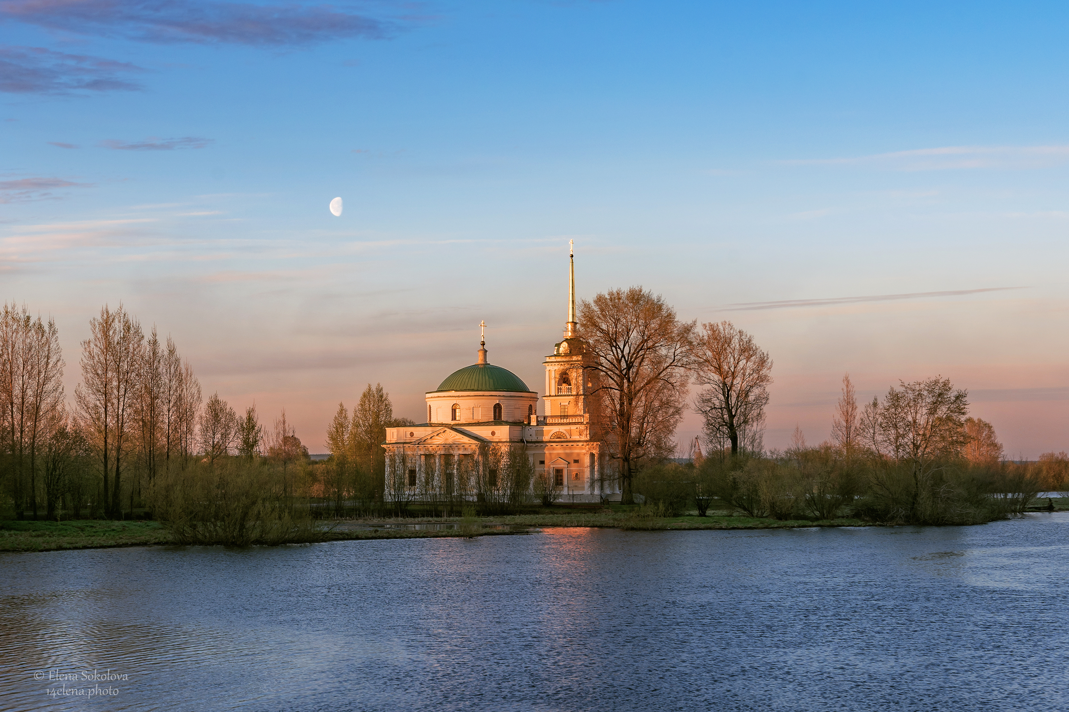 архитектура, весна, храм, усолье, река, утро, рассвет, Соколова Елена