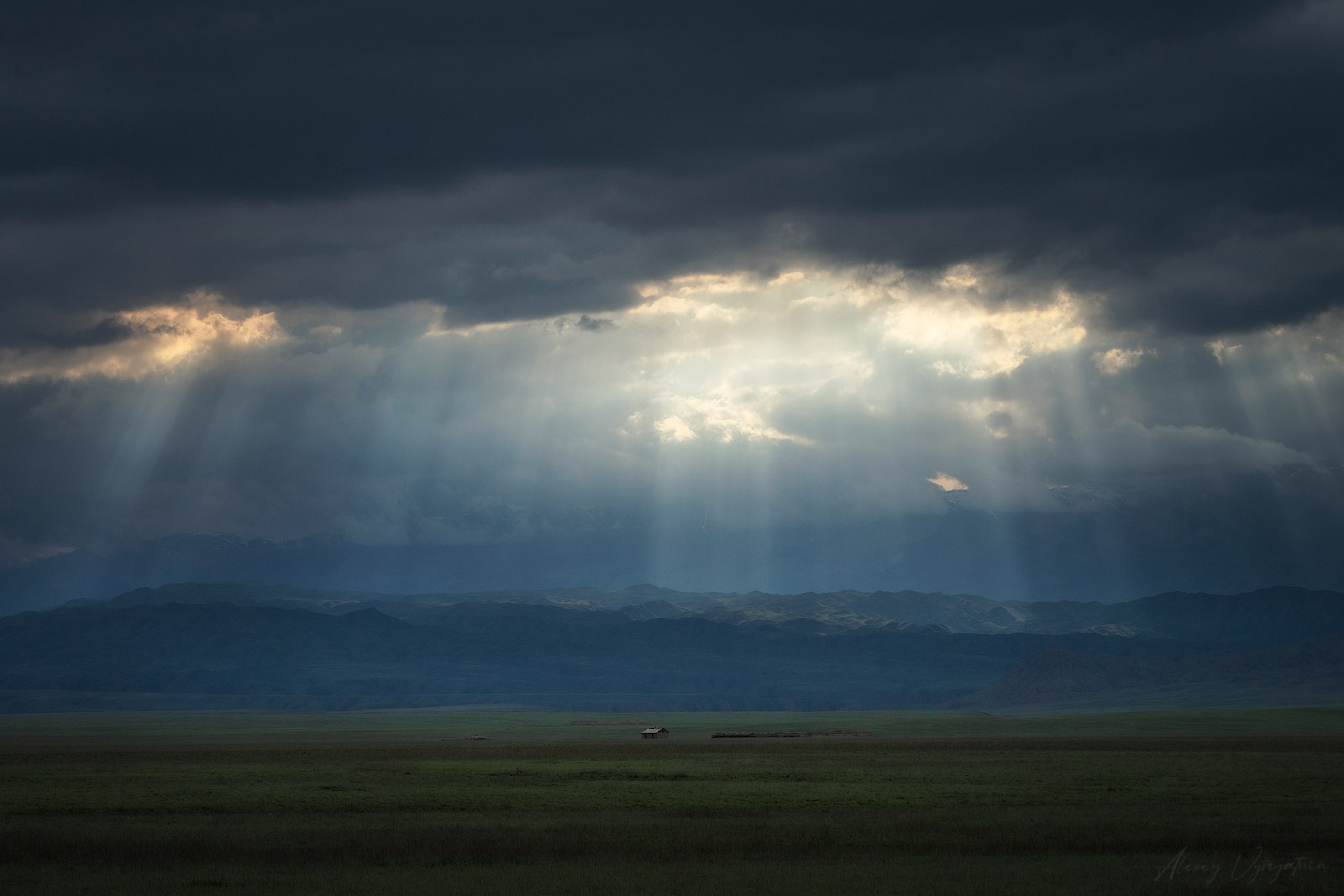 kazakhstan, landscape, light, dreamy, house, clouds, outdoor, Алексей Вымятнин