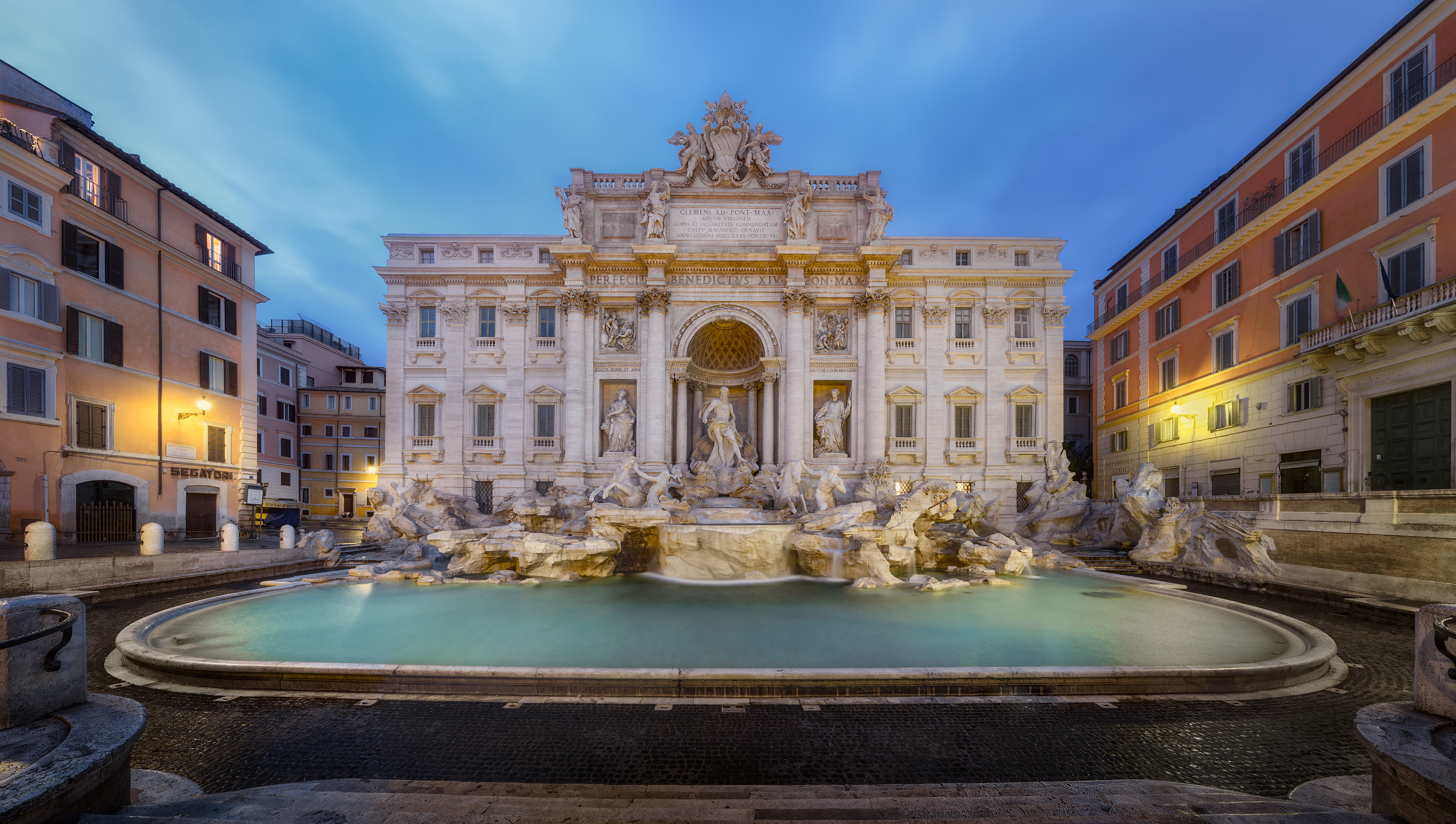 италия, рим, утро, вечер, город, фонтан, треви, синий час, italy, italia, rome, fountain, trevi, fontana di trevi, Эрнест Вахеди