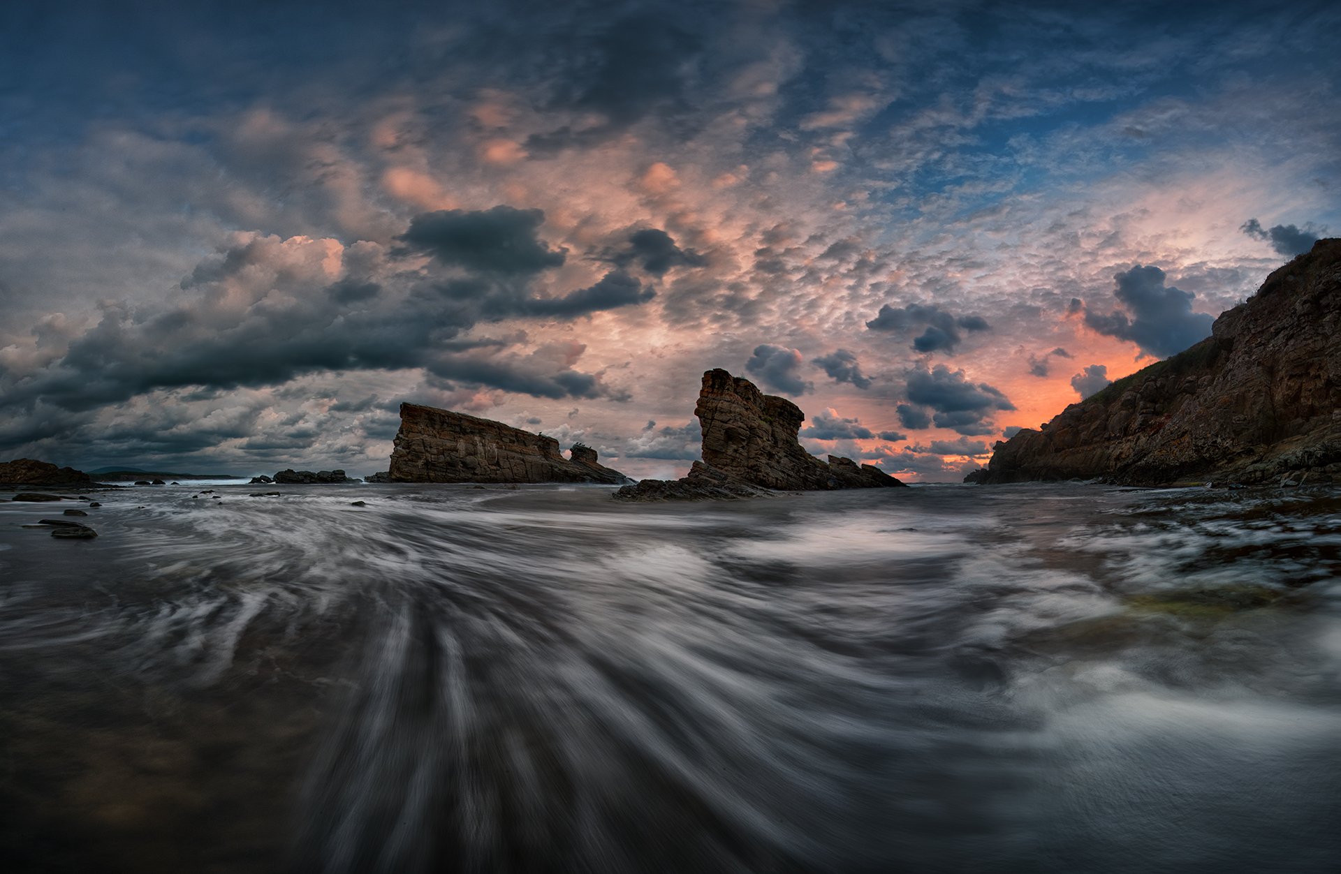 sea, rocks, landscape, storm, sky, bulgaria, two ships, Руслан Асанов