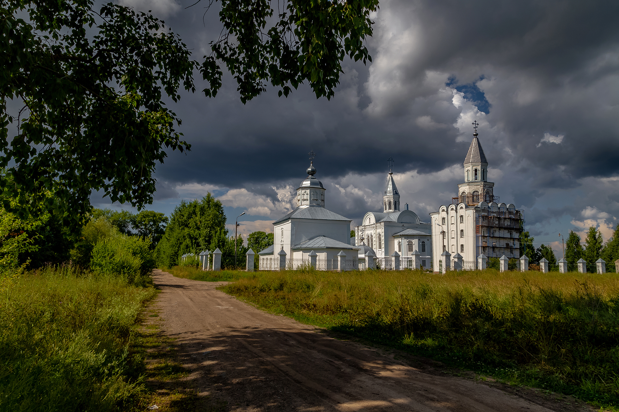 церковь, монастырь, небо, тучи, Анкудинов Леонид