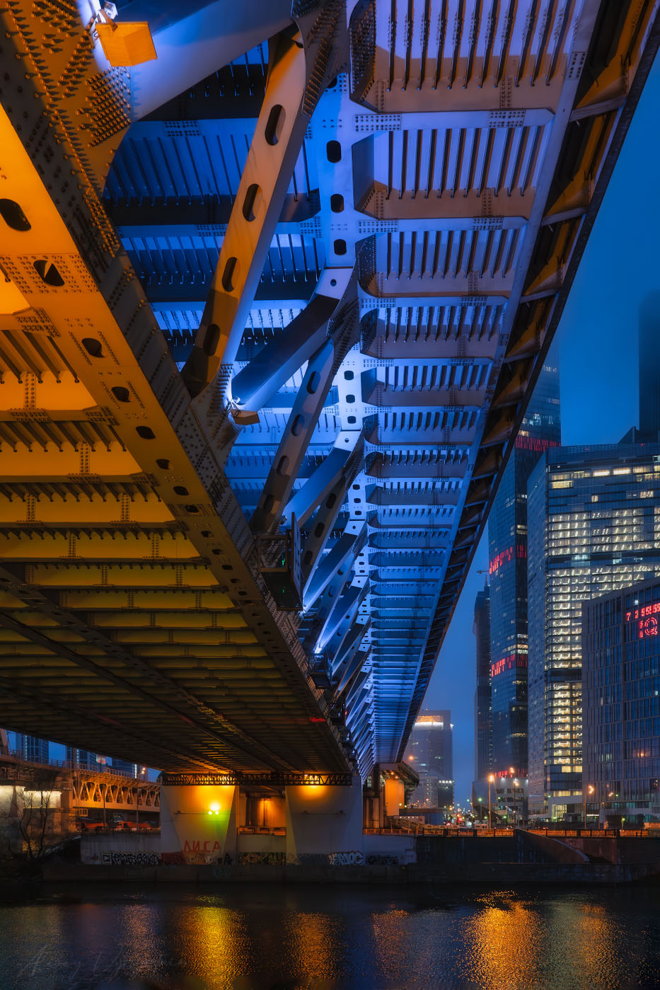 moscow, city, skyscrapers, bridge, cityscape, colors, river, Алексей Вымятнин