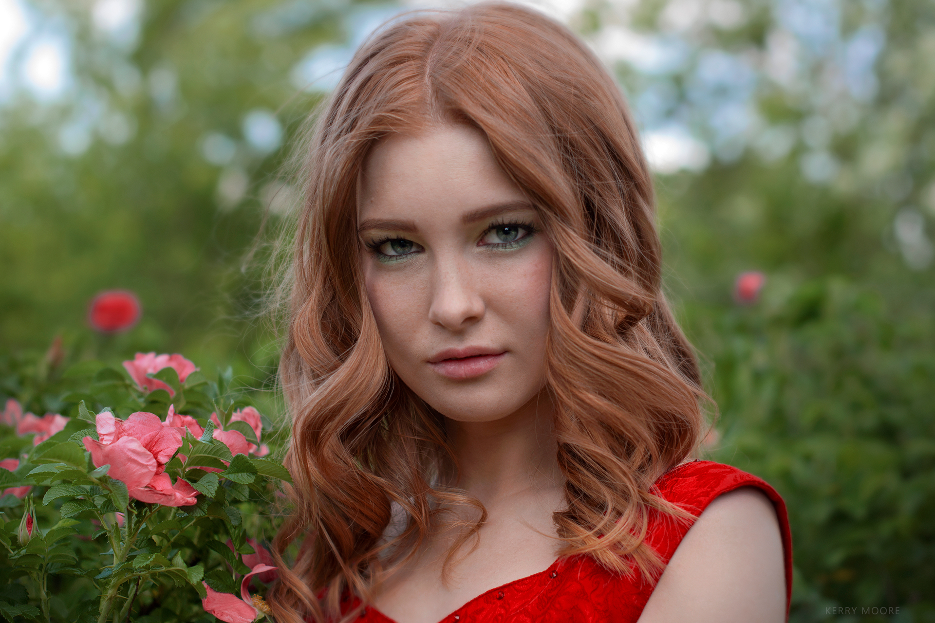 portrait, red, red hair, beauty, girl, model, summer, cute,  Kerry Moore