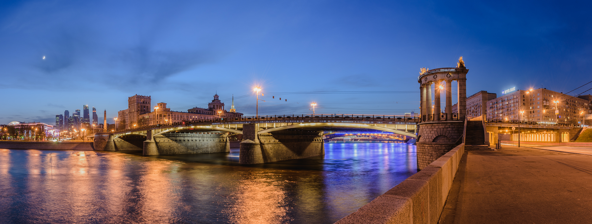 москва, мост, вечер, Юрий Матвеев