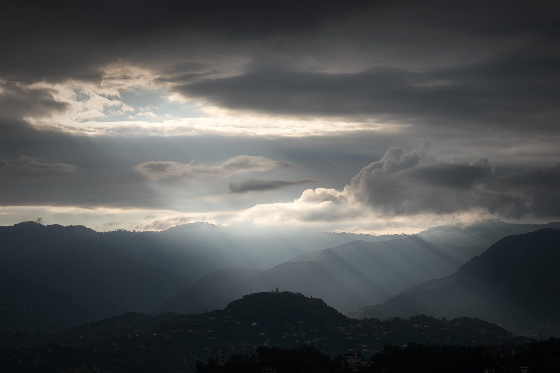 sunrise, mountains, clouds, overcast, light, sky, fog, haze, weather, landscape, scenery, travel, outdoors, caucasus, sakartvelo, georgia, adjara, batumi, chizh, Чиж Андрей