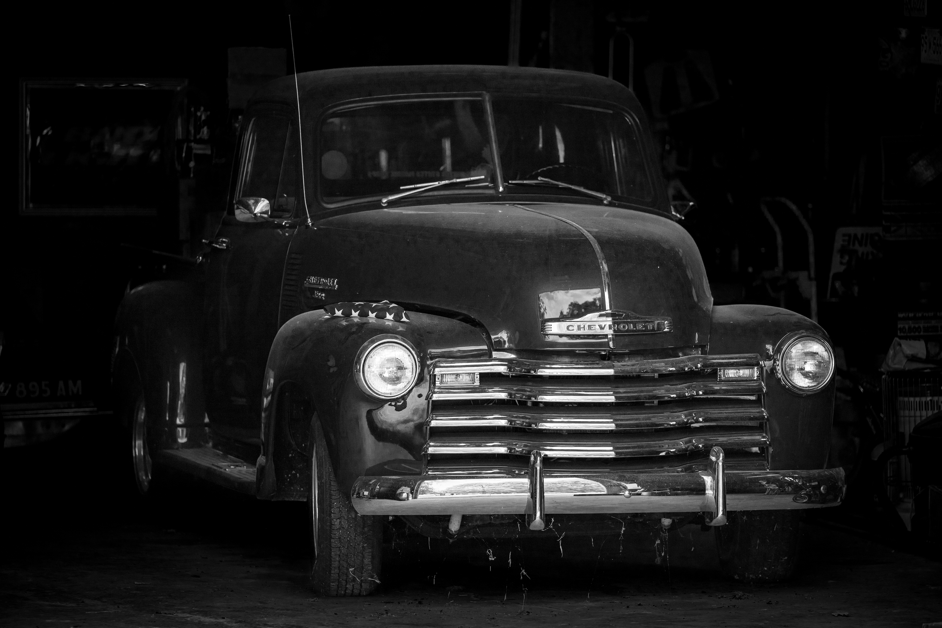 car, old car, Chevy, antique car, lights, dust, Julius LIU