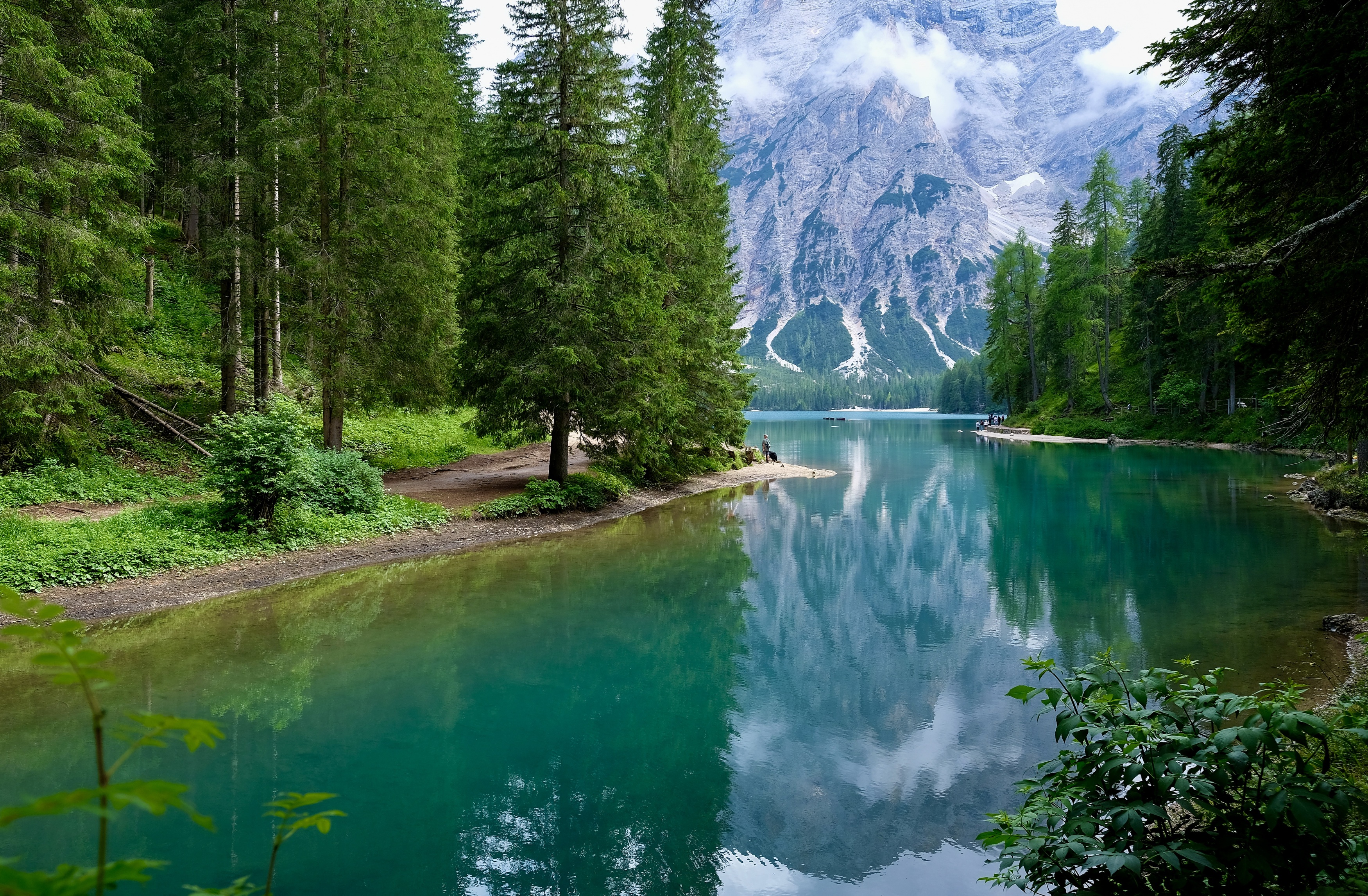 Landscapes, Italy, South Tyrol, nature, Braies lake, reflection, water, mountain, forest, turquoise, colorful, , Svetlana Povarova Ree