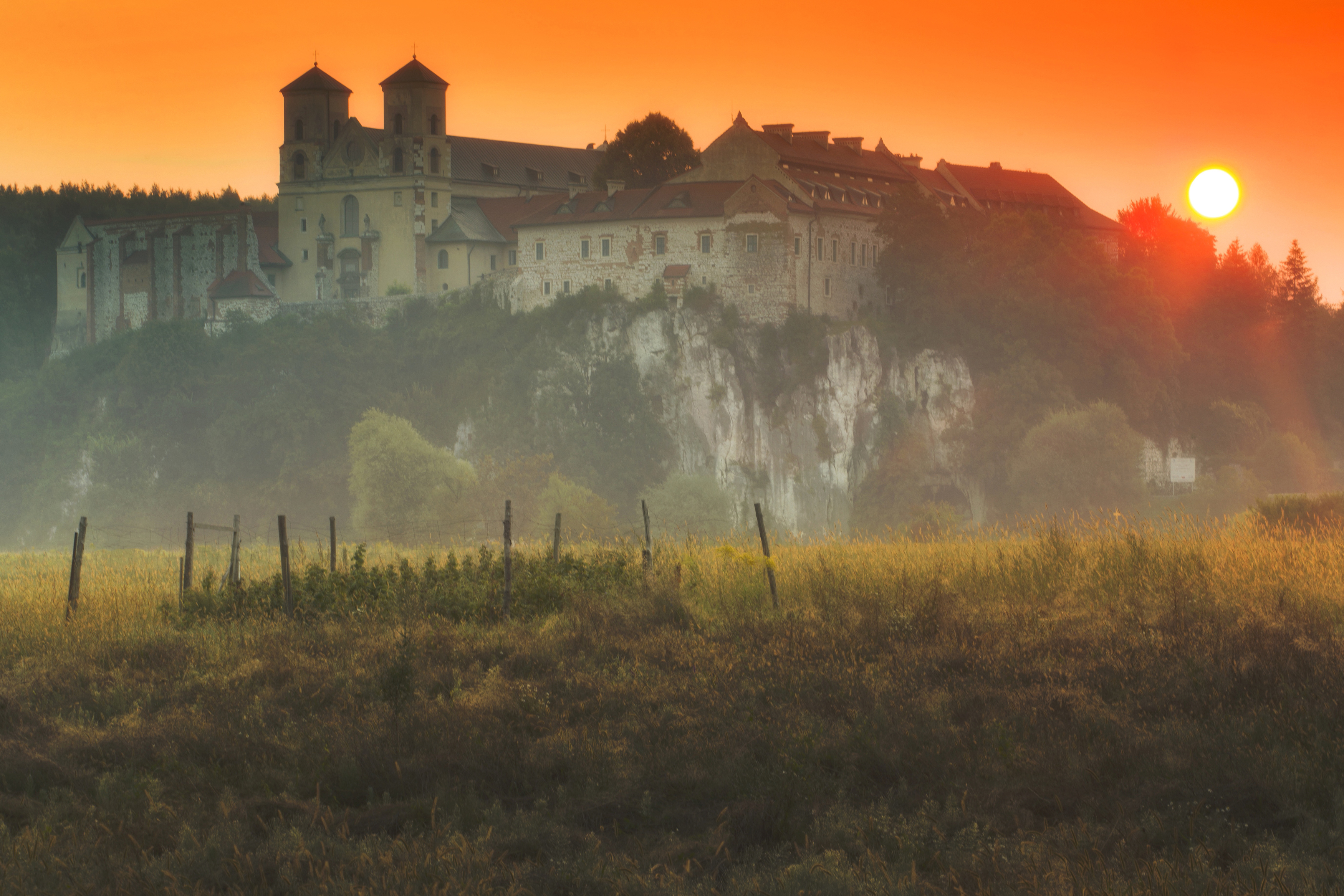 Horizontal, Architecture, Hill, Travel, Landscape, Castle, Old, Nature, Church, Tyniec, Kraków, Poland, Damian Cyfka