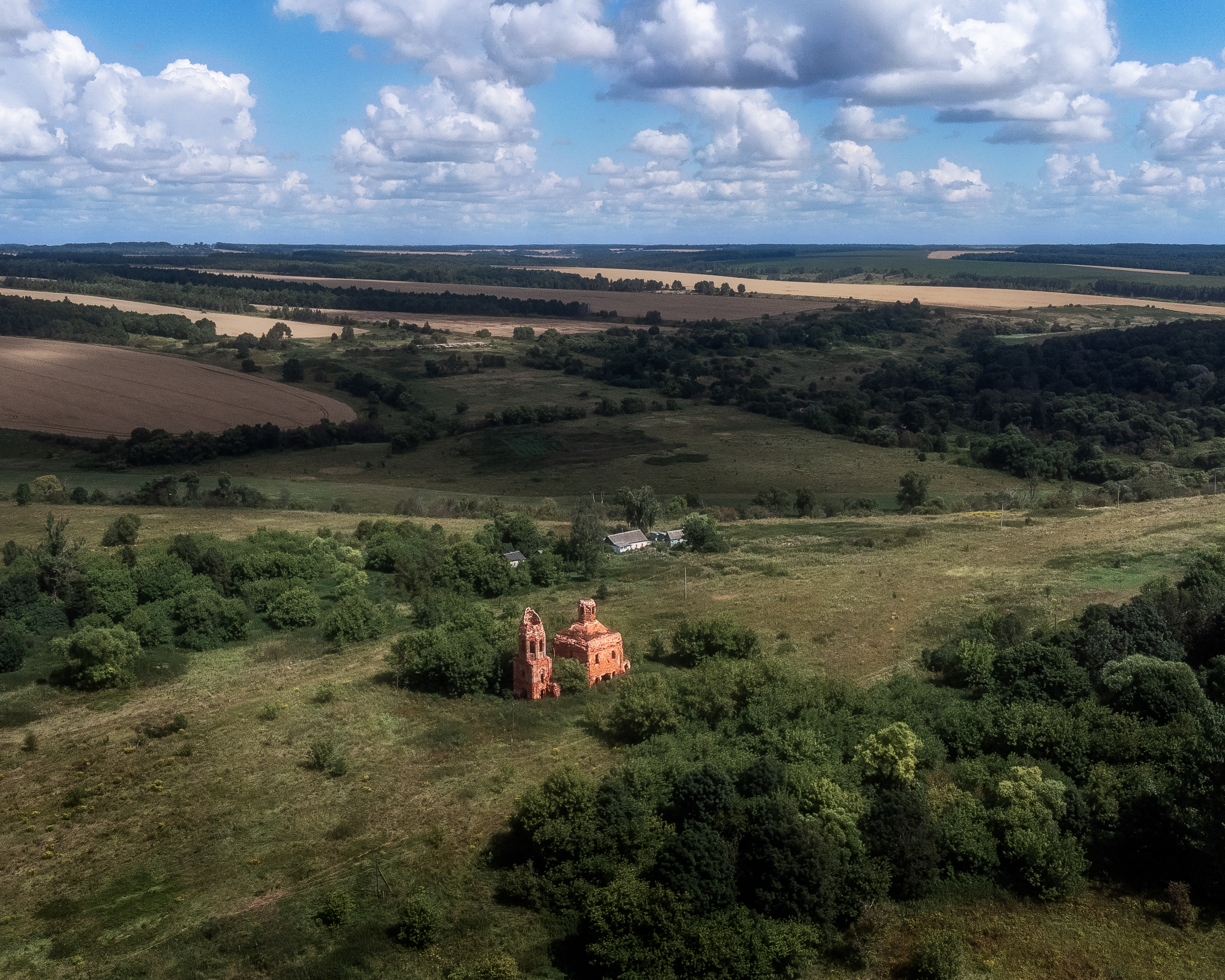 природа, пейзаж, аэрофотосъемка, церковь, разрушение, культура, Мартыненко Дмитрий