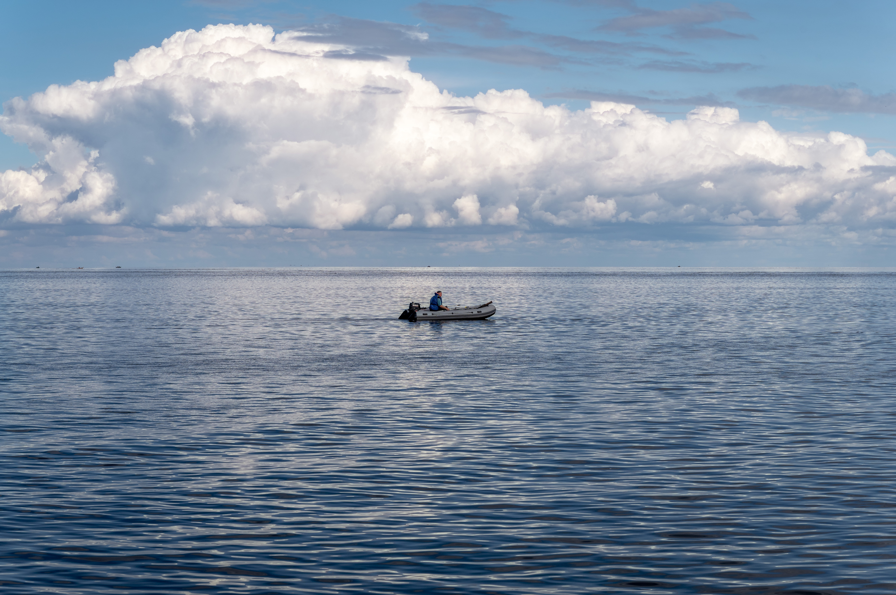 пейзаж, море, облака, человек и море, Васильев Андрей