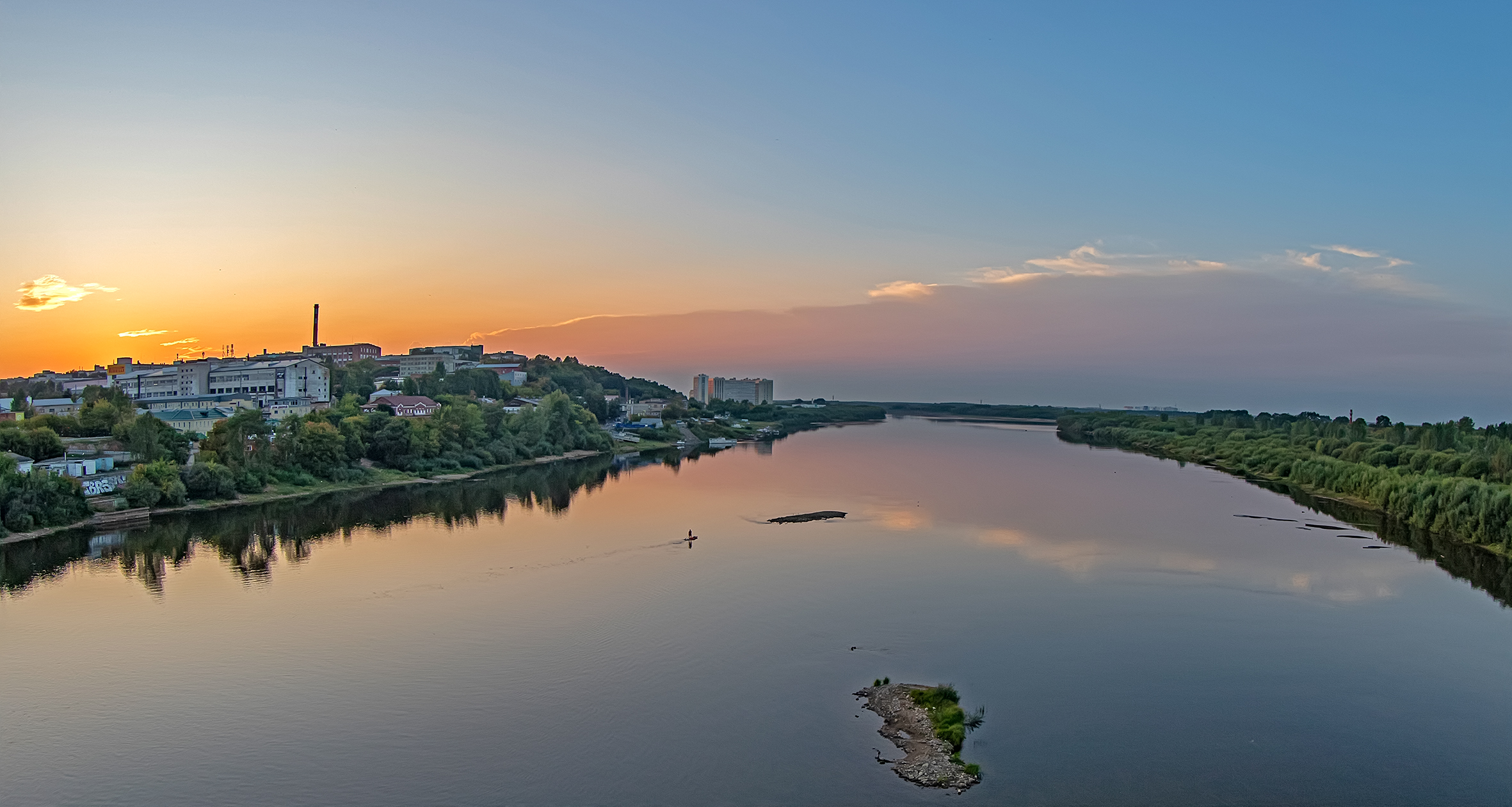 река, закат, вятка, Широких Александр