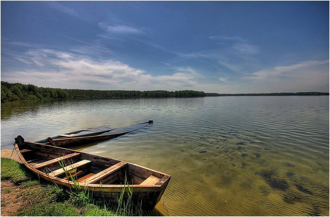 озеро, берег, лодка, Игорь Шевченко