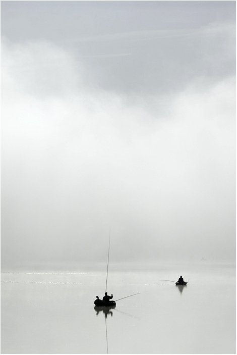 рыбаки,туман,лодки, Юрий Дёмин