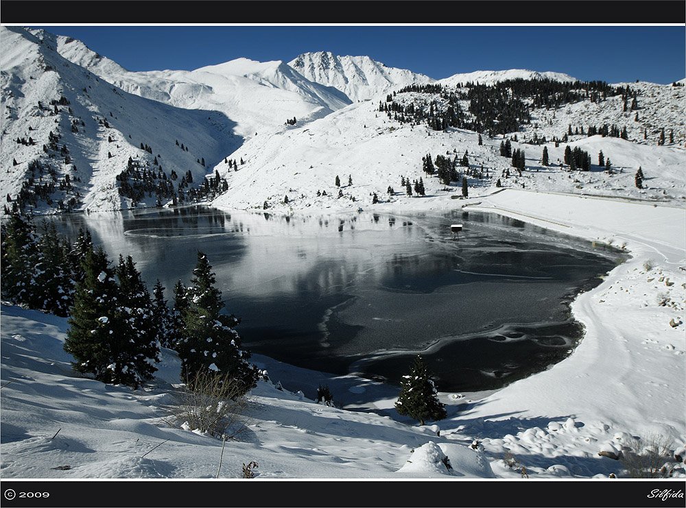 природа, горы, озеро, зима, Silfida