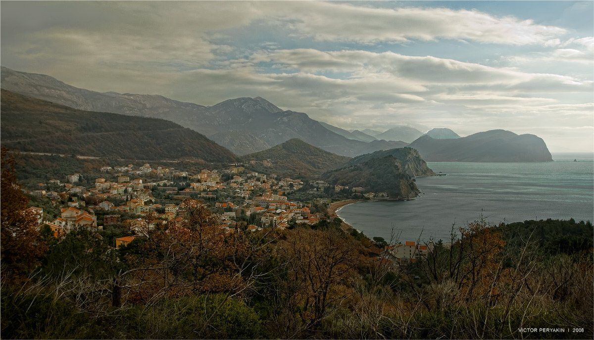 черногория, дробнич, горы, море, , зима, 2008, панорама, Виктор Перякин