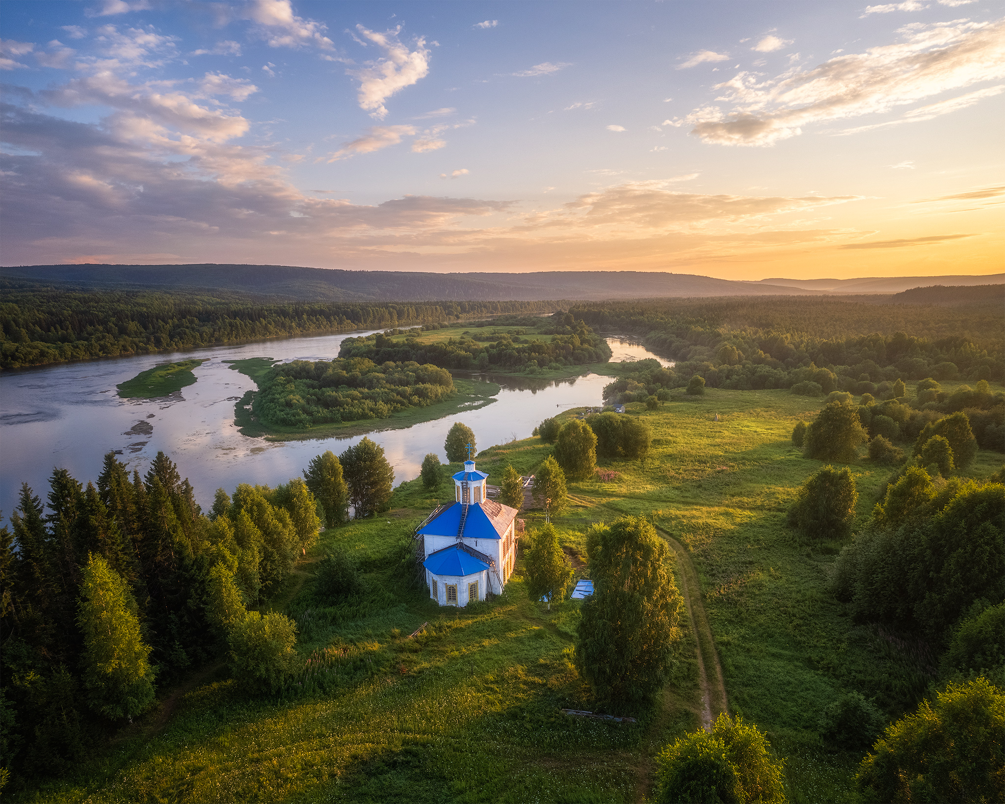 пермский край, пейзаж, закат, красота природы, поле, лето, облака, природа, дикая природа, вишера, лес, говорливое, Кузнецов Кирилл