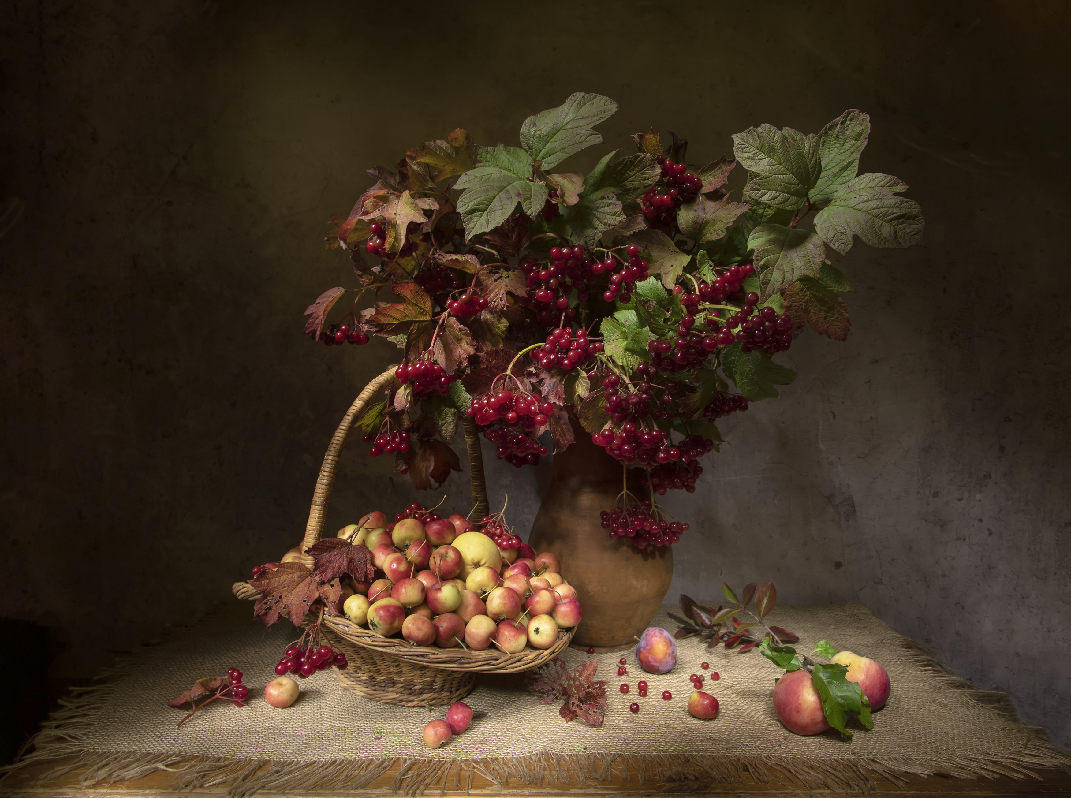 натюрморт, калина, райские яблоки, Tatyana Fedenkova