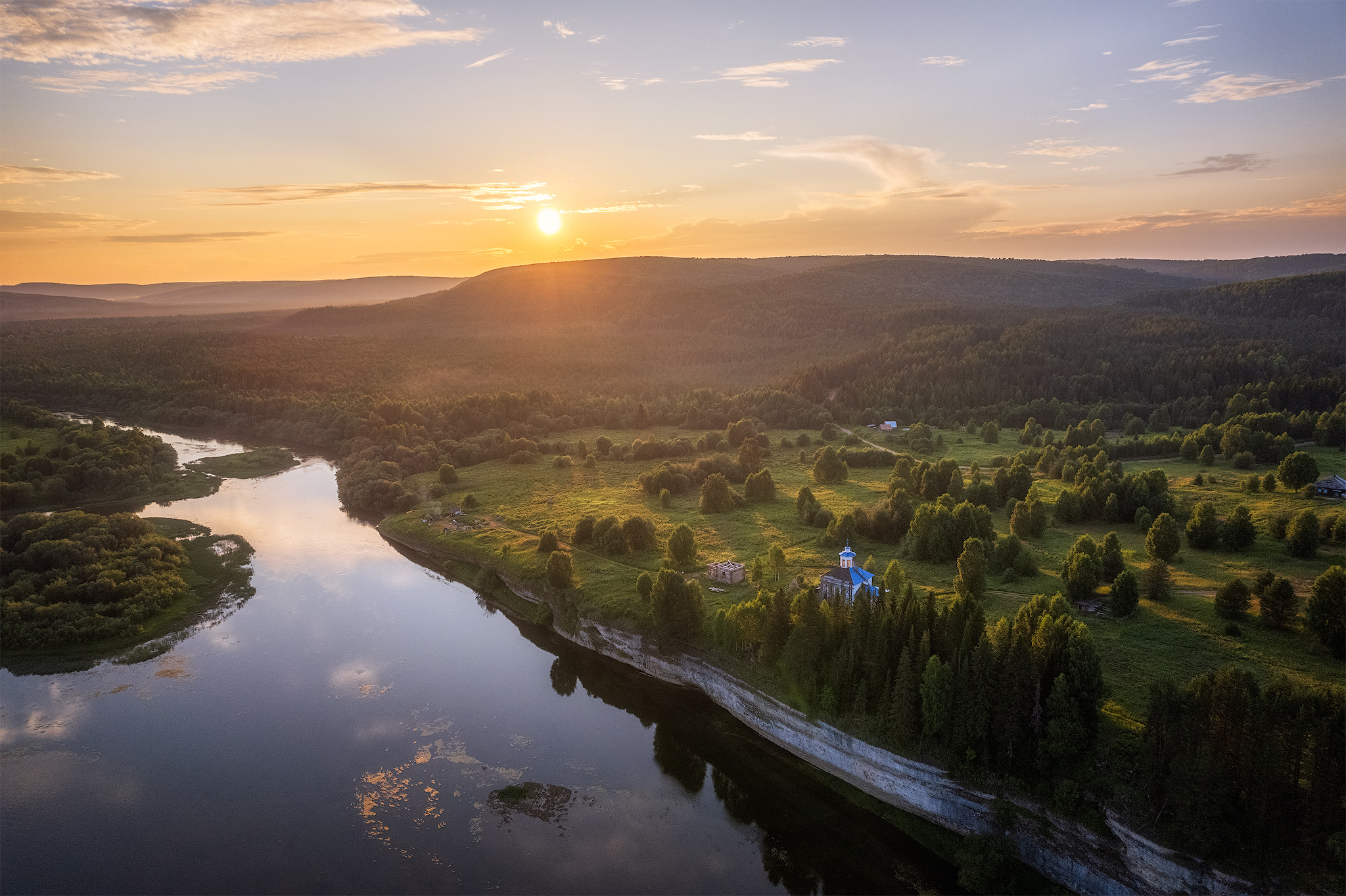 пермский край, пейзаж, закат, красота природы, поле, лето, облака, природа, дикая природа, вишера, лес, говорливое, Кузнецов Кирилл