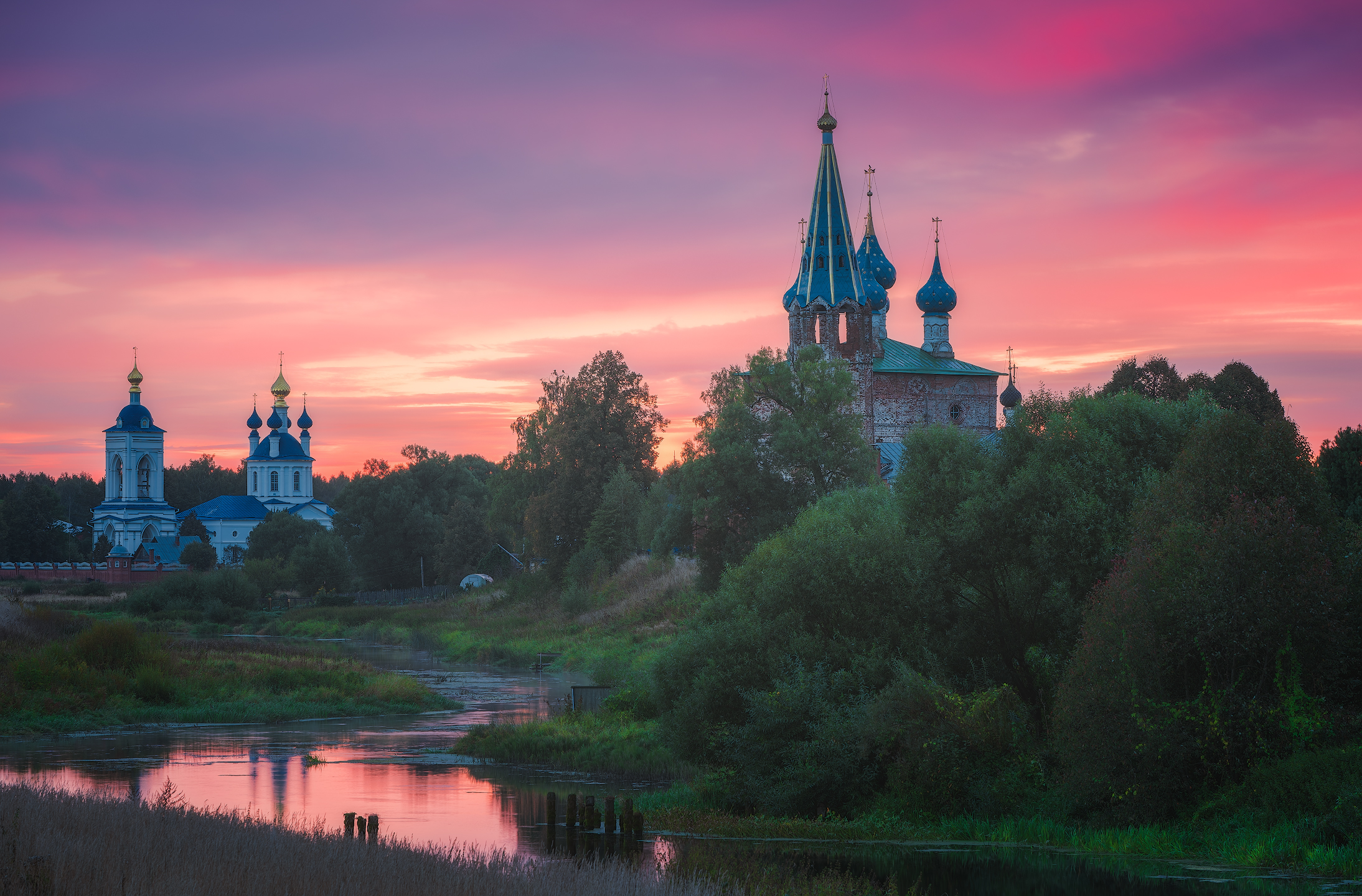 дунилово, пейзаж, рассвет, река, храм, Левыкин Виталий