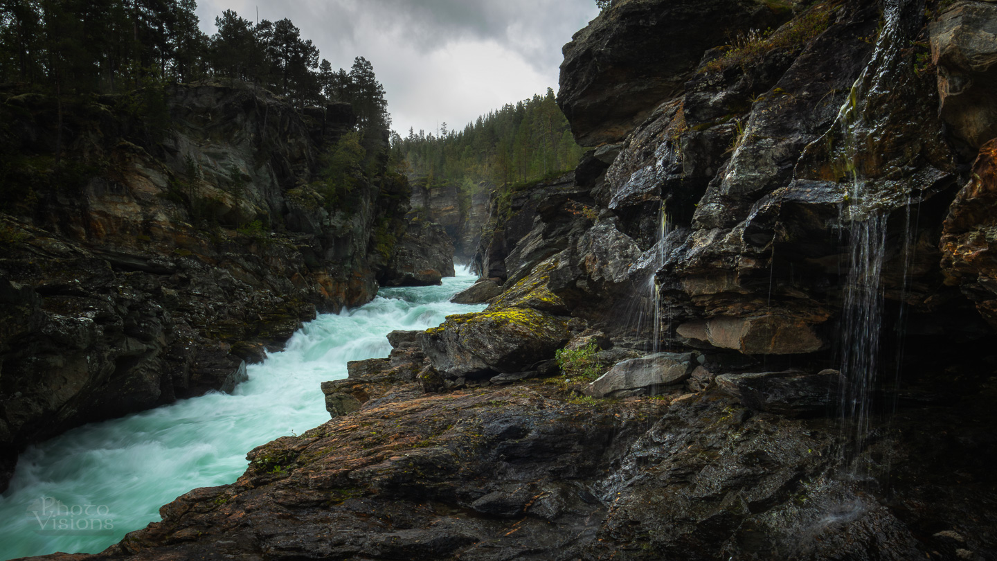 norway,jotunheimen,river,mountains,creek,waterfall,rocks,gorge,landscape,panorama,, Photo Visions