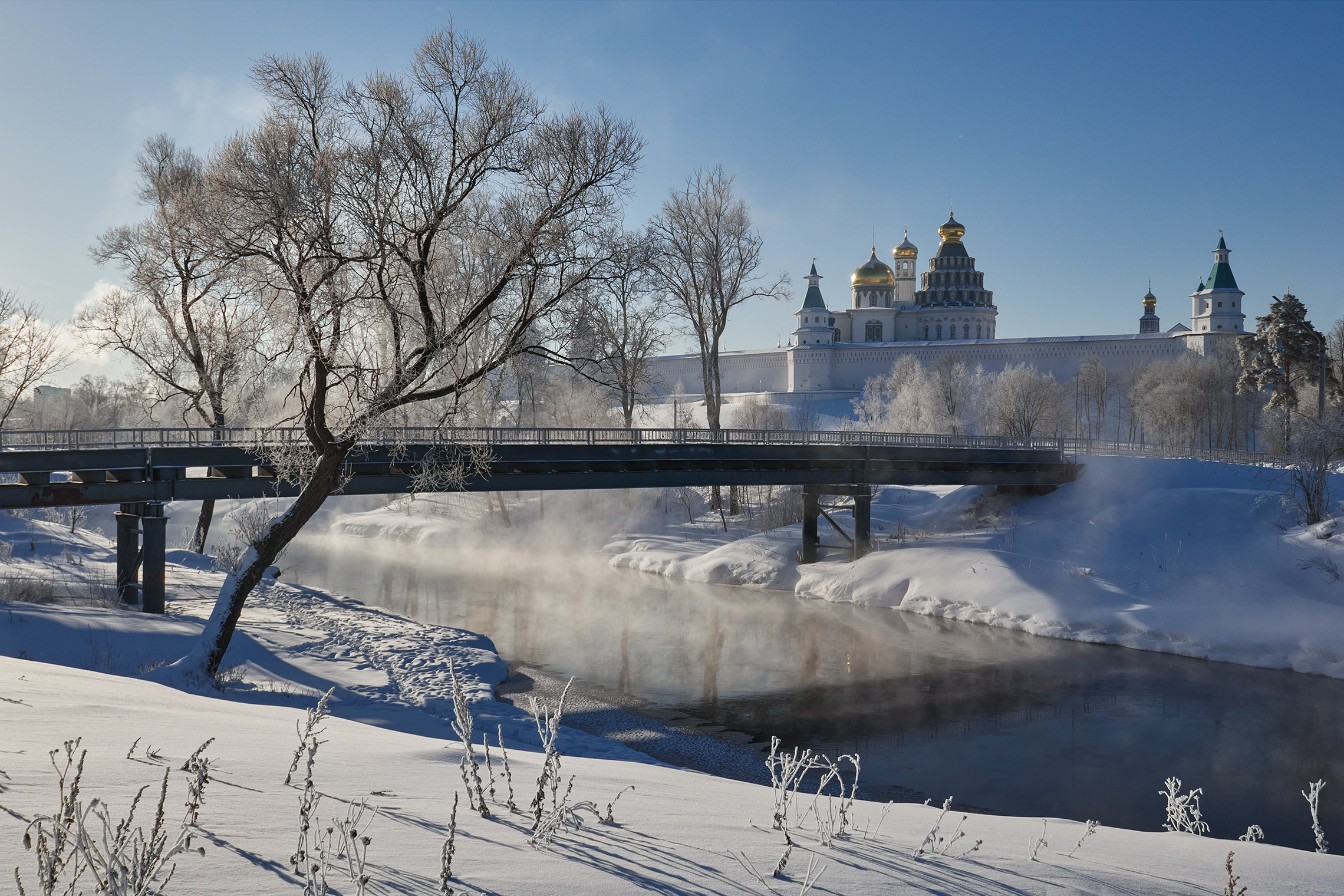 утро, мороз, зима, река истра, Медведев Александр