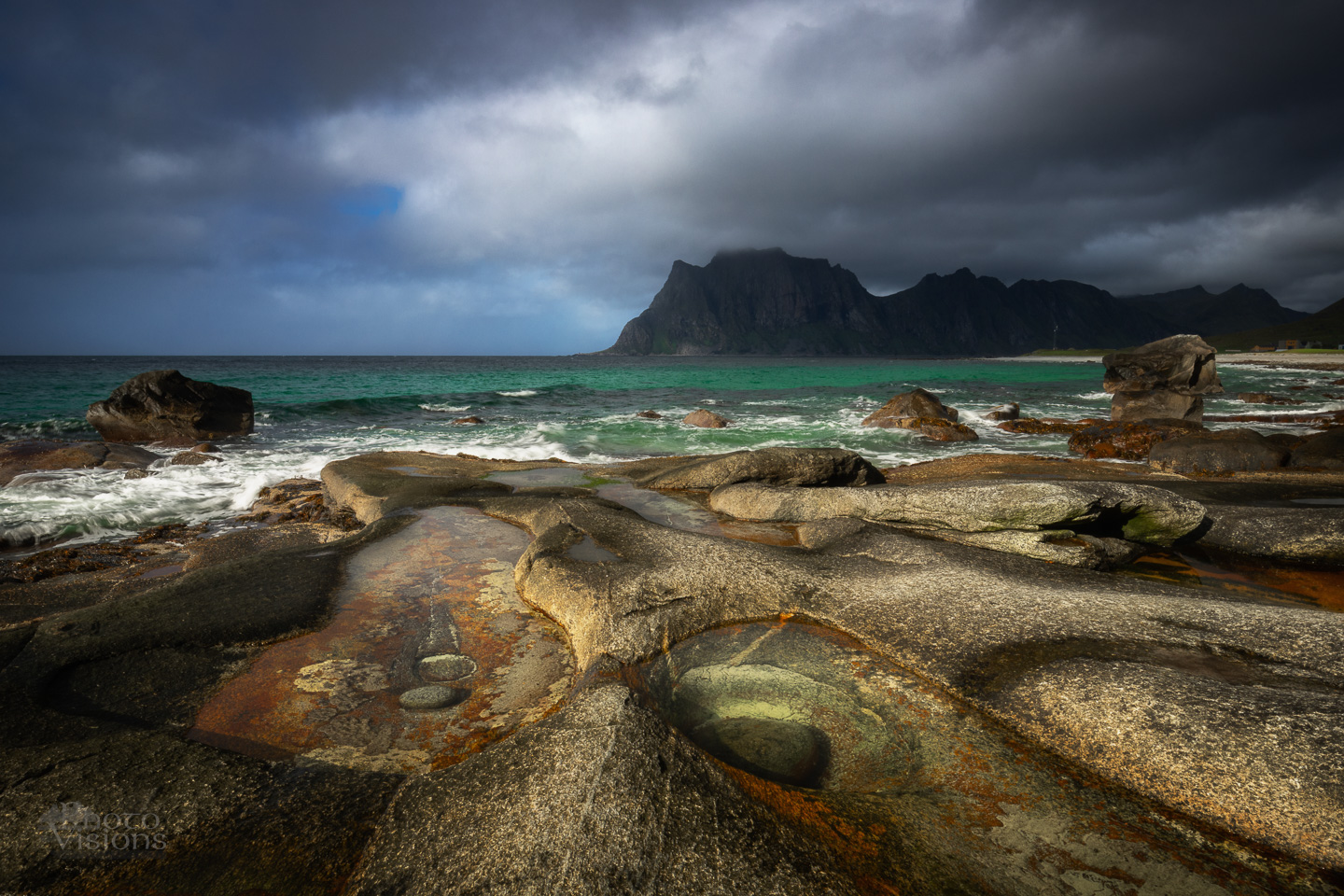 uttakleiv,lofoten,norway,beach,sea,shoreline,mountains,summertime,, Photo Visions